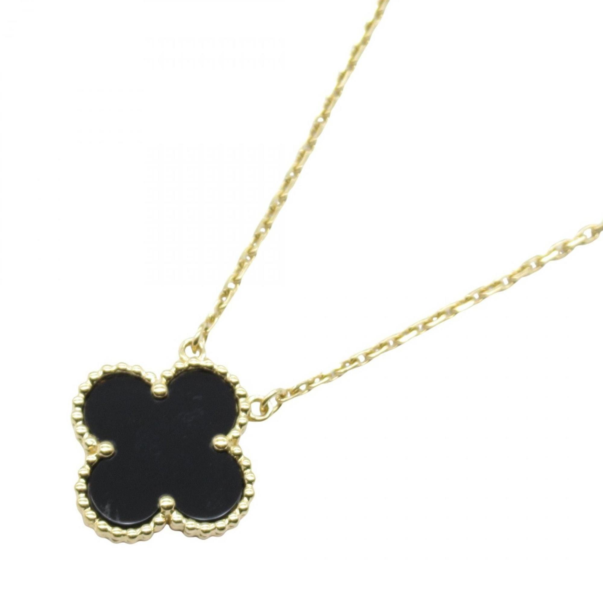 Van Cleef & Arpels Vintage Alhambra Onyx Necklace in 18K Yellow Gold (VCARA45800) for Women. Availab