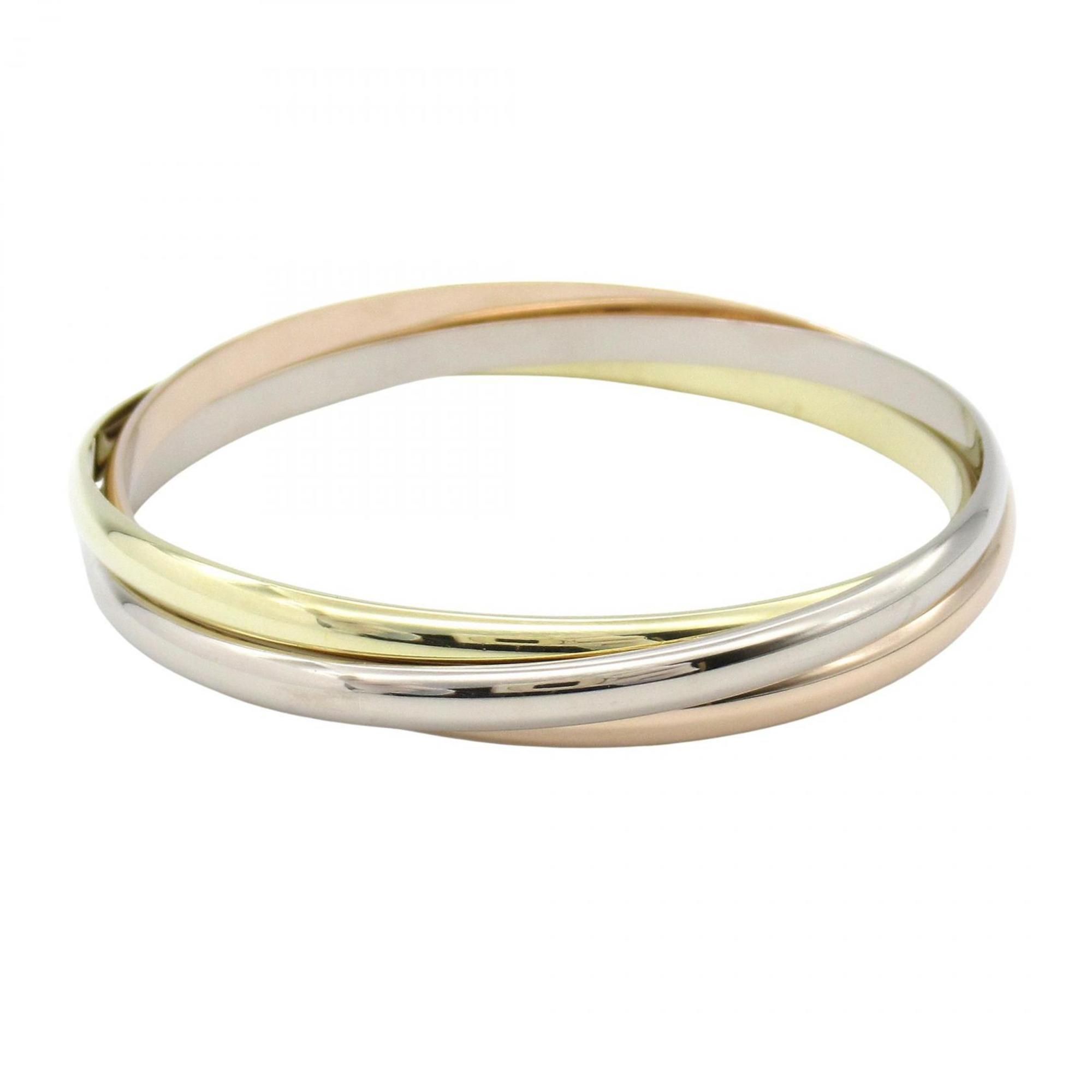 Cartier Trinity Bracelet, 18K Yellow Gold, White Pink Women's, Silver, B6067817