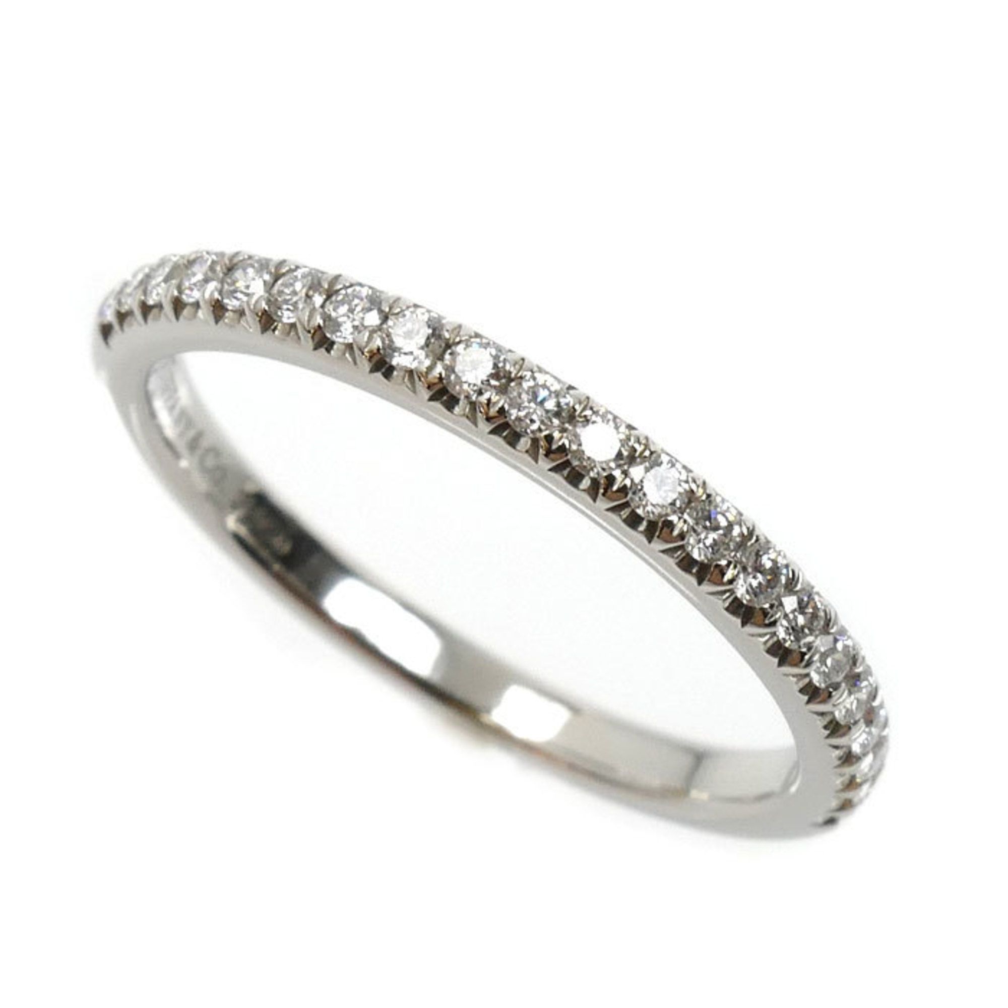 TIFFANY & Co. Tiffany Pt950 Platinum Soleste Half Eternity Diamond Ring, 3.0g, Women's