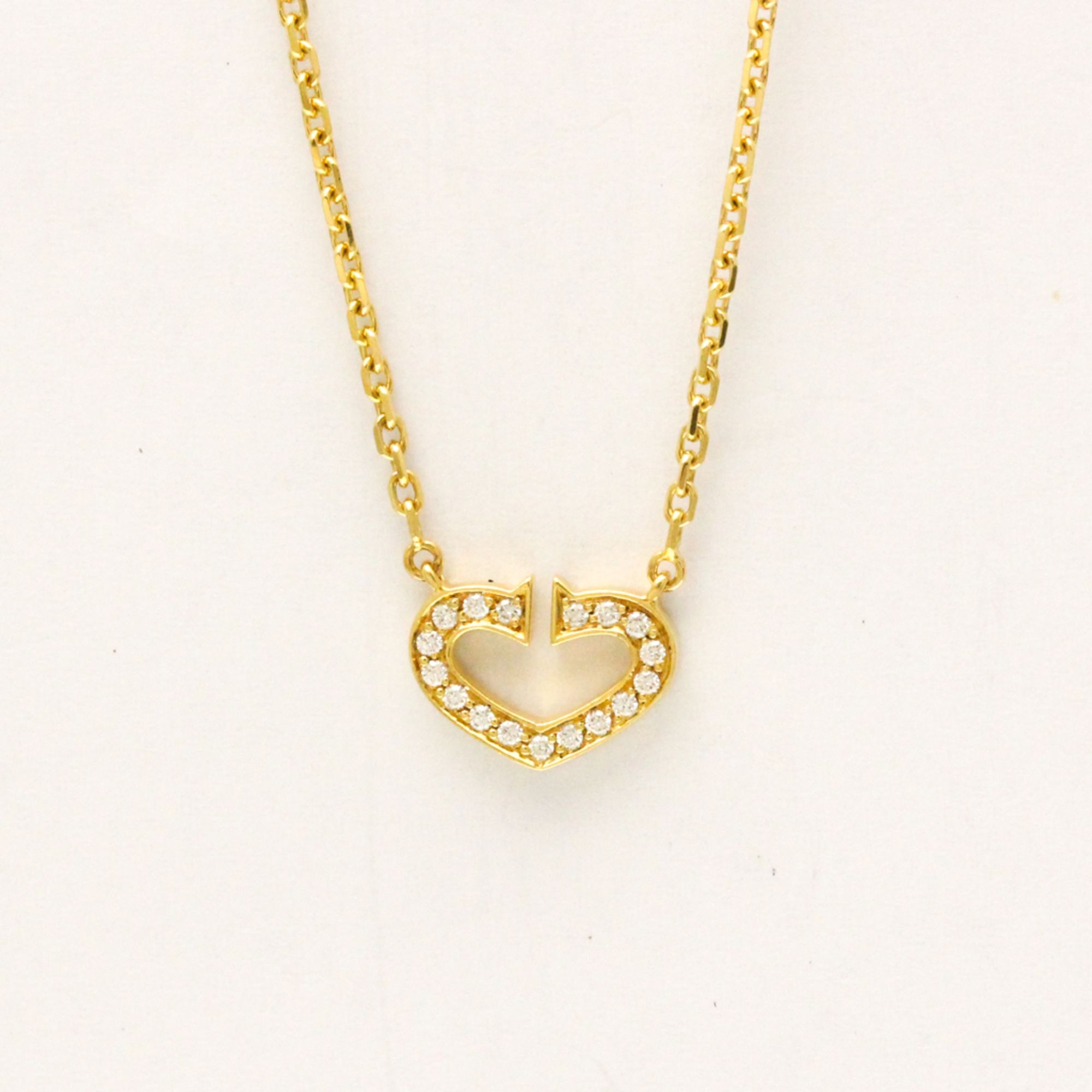 Cartier C Heart Necklace With Diamond Yellow Gold (18K) Diamond Women,Men Fashion Pendant Necklace (