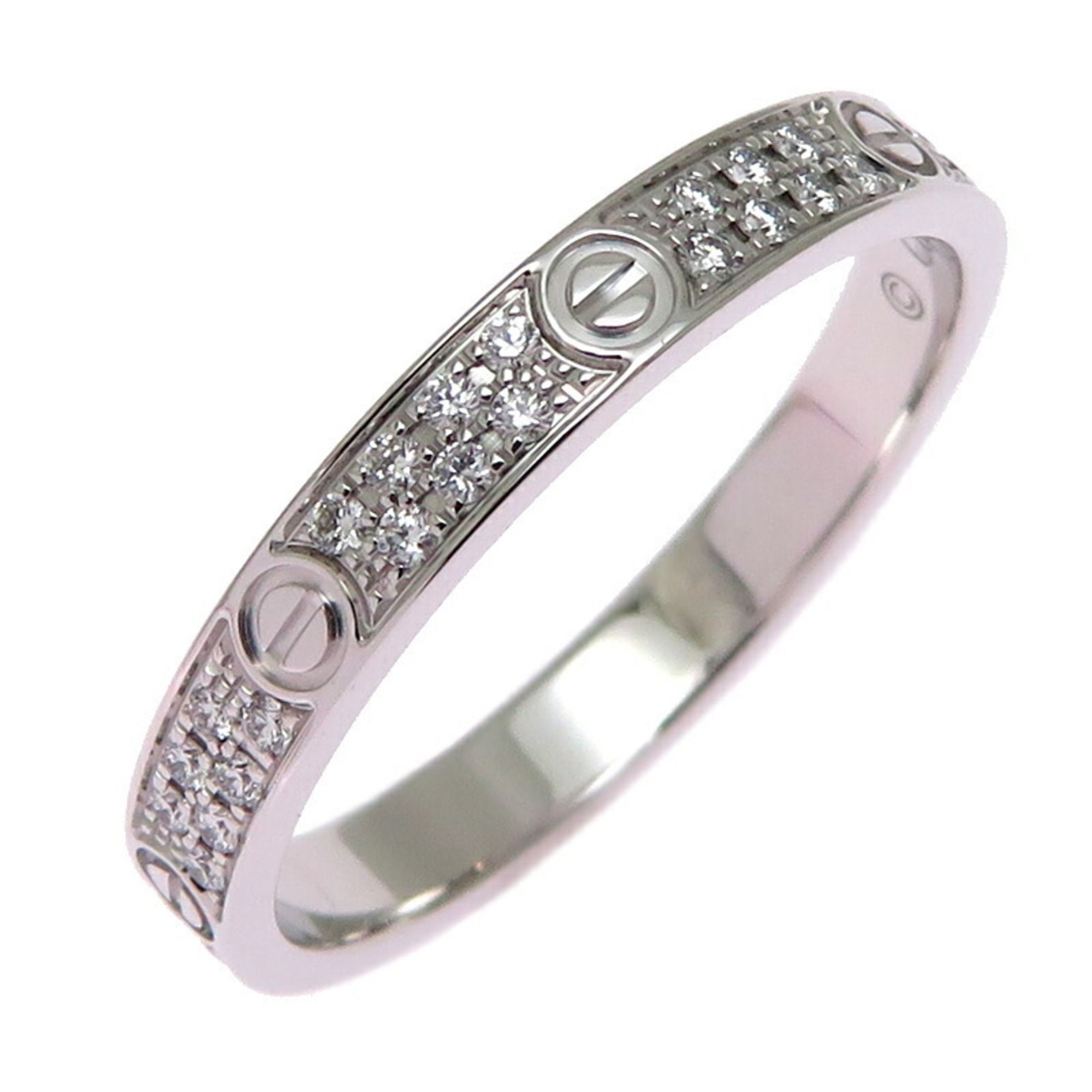 Cartier #49 Mini Love Women's Ring, 750 White Gold, Size 9