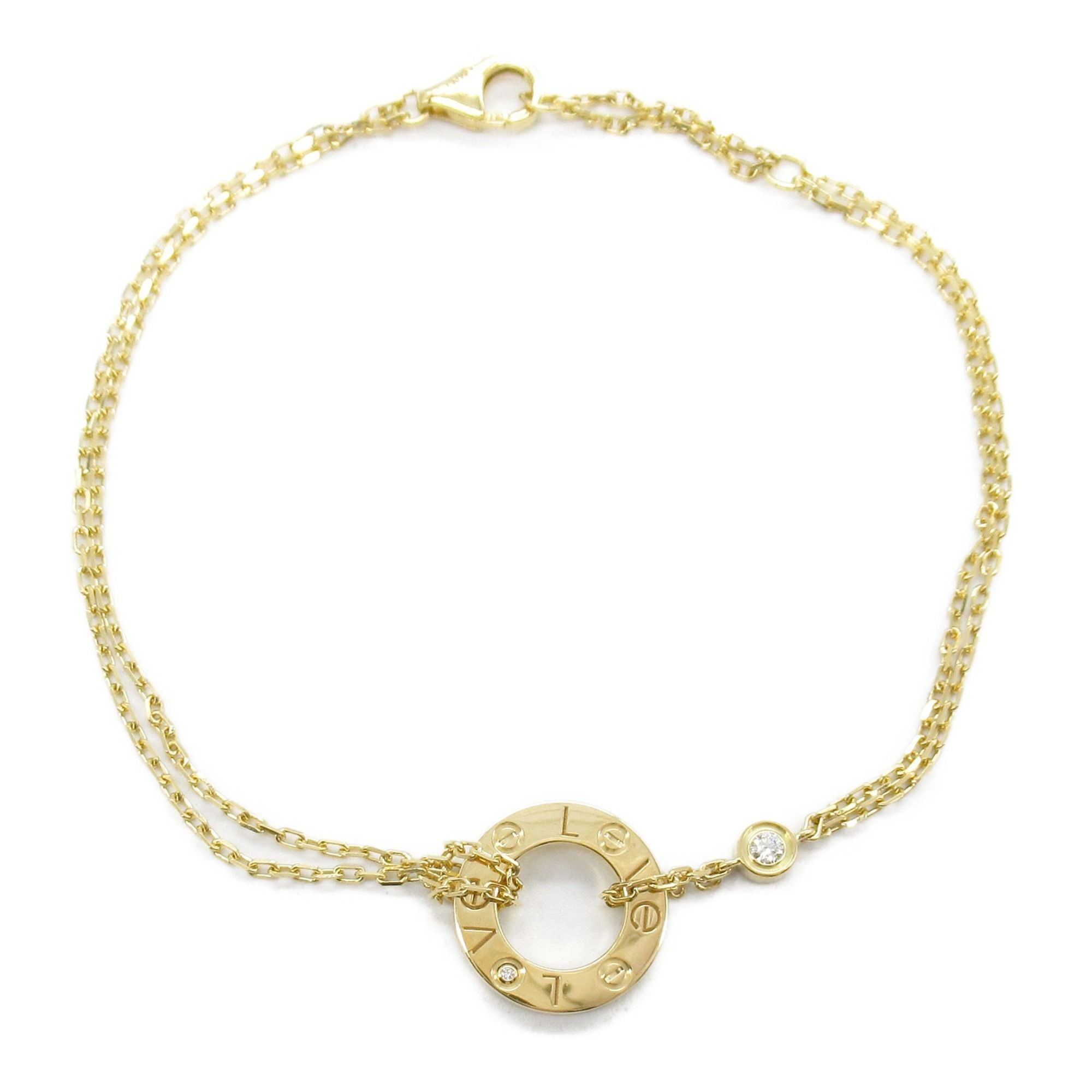 Cartier Love Circle Bracelet 2PD Accessory K18 (Yellow Gold) Diamond Women's Clear