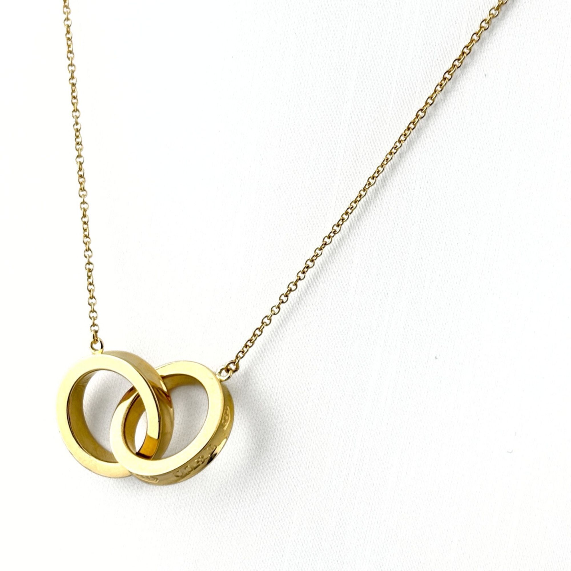 Tiffany & Co. Interlocking Necklace, Yellow Gold Pendant 750, Women's