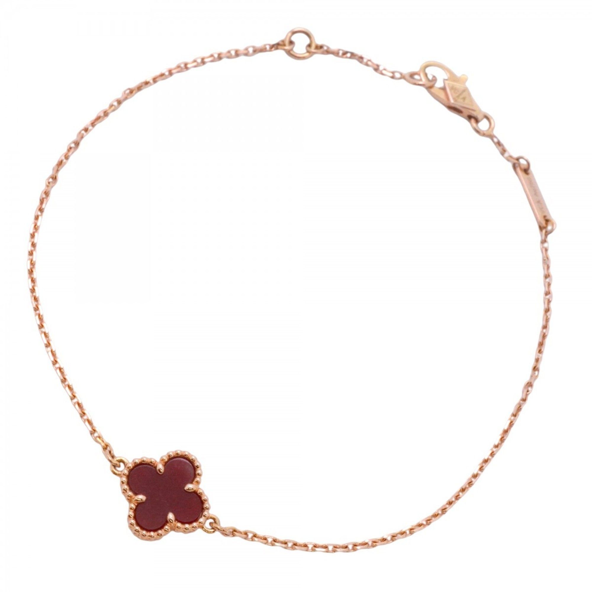 Van Cleef & Arpels Sweet Alhambra Bracelet in 18K Pink Gold with Carnelian and Red Diamonds for Wome