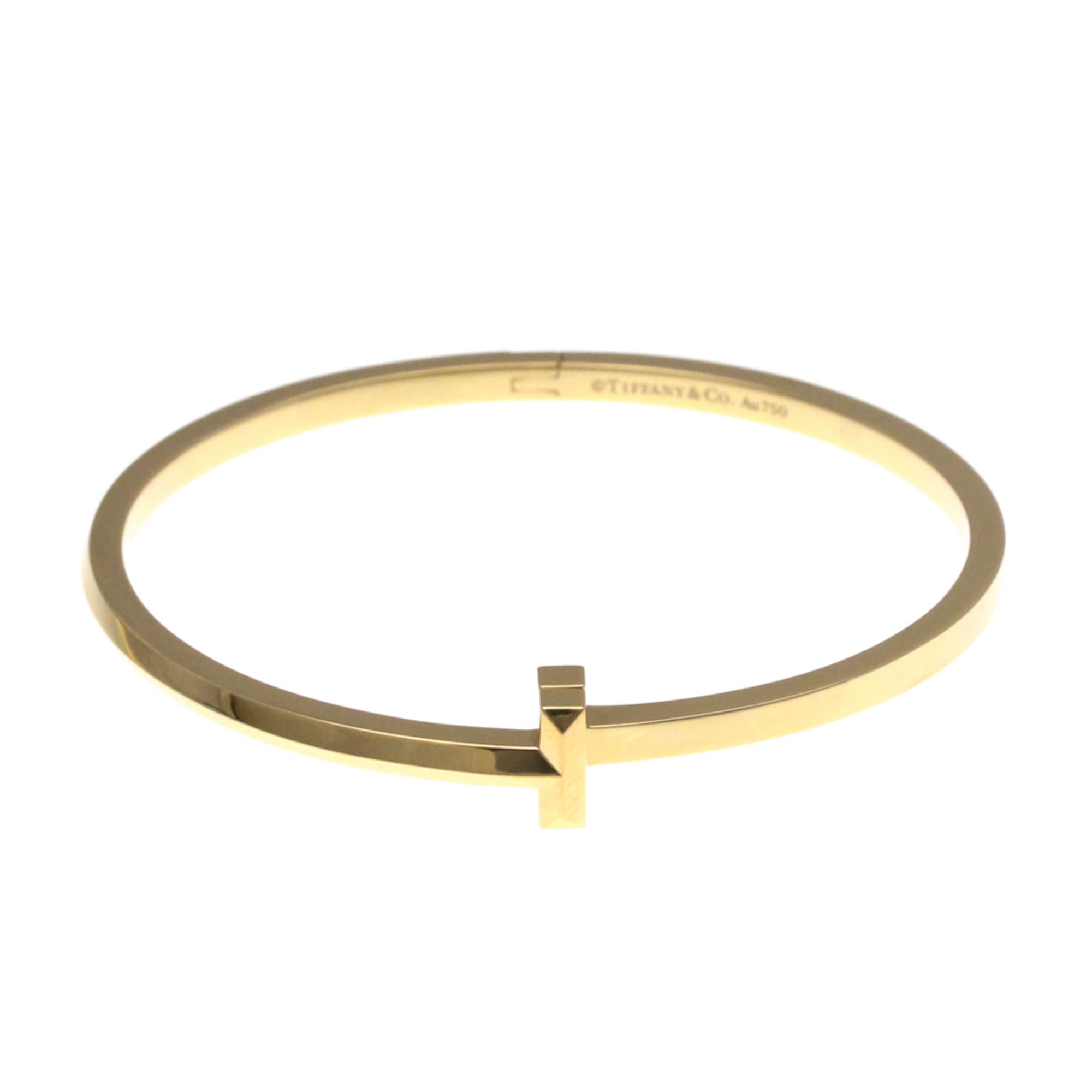 Tiffany Tiffany T T-One Narrow Hinge Bangle Pink Gold (18K) No Stone Charm Bracelet Pink Gold