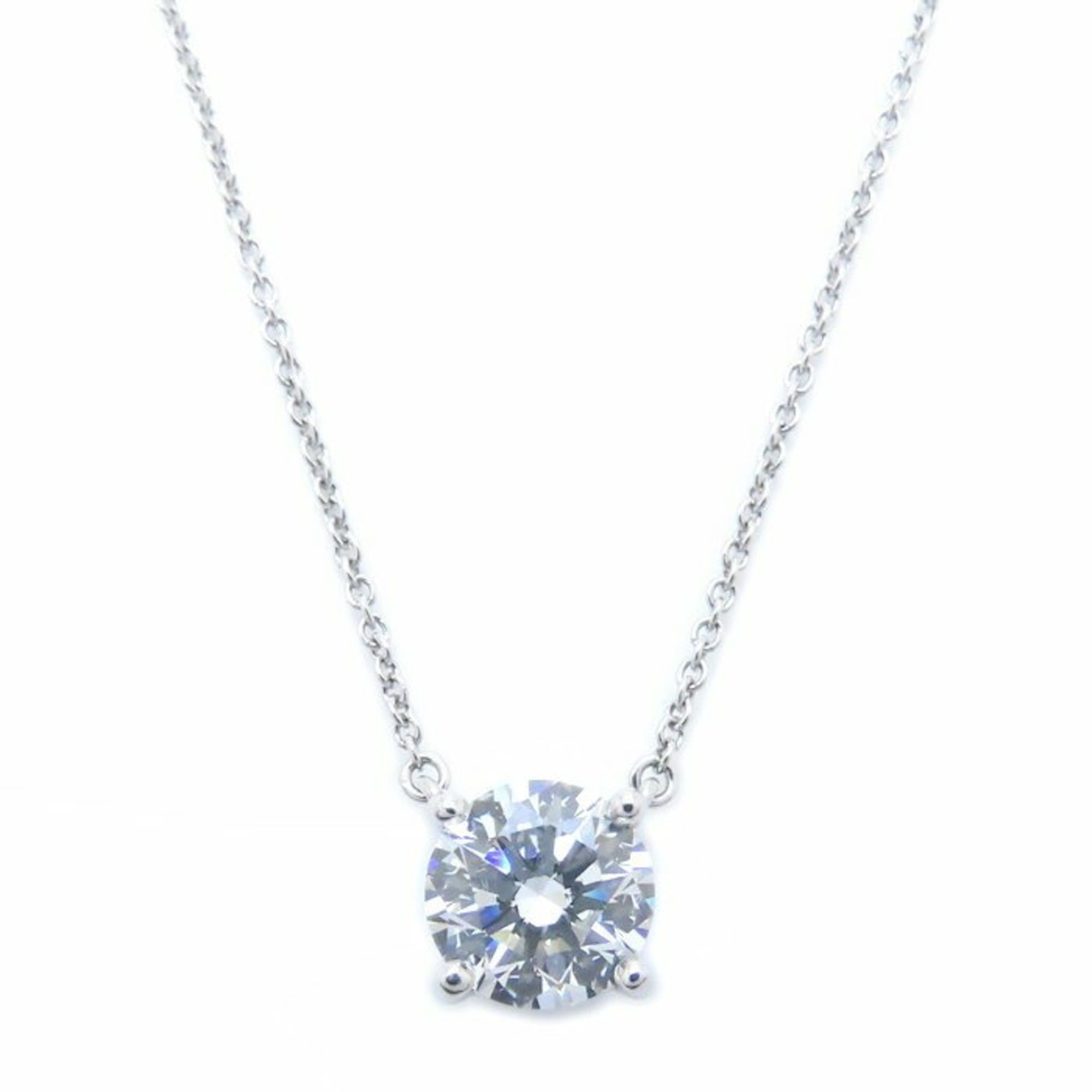 TIFFANY & Co. Tiffany Solitaire Necklace with a 1.25ct Diamond, H.VS1.3 Excellent, Pt950 Platinum, W