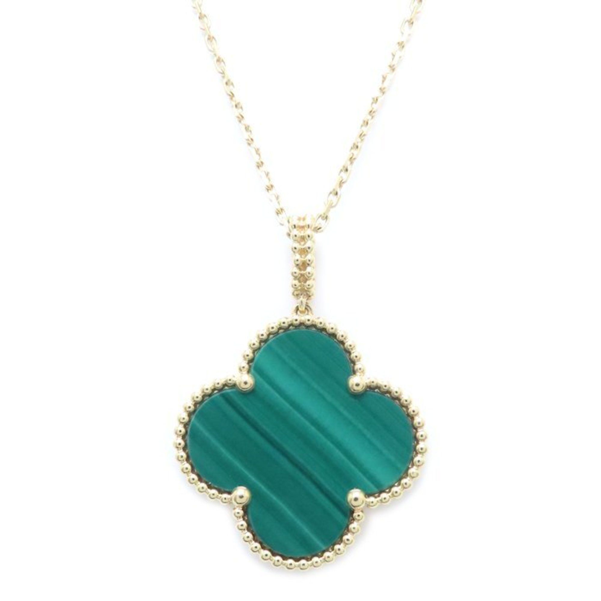 Van Cleef & Arpels Magic Alhambra Long Necklace, Malachite, 18K Yellow Gold, Women's, VCARO3MG00, 29