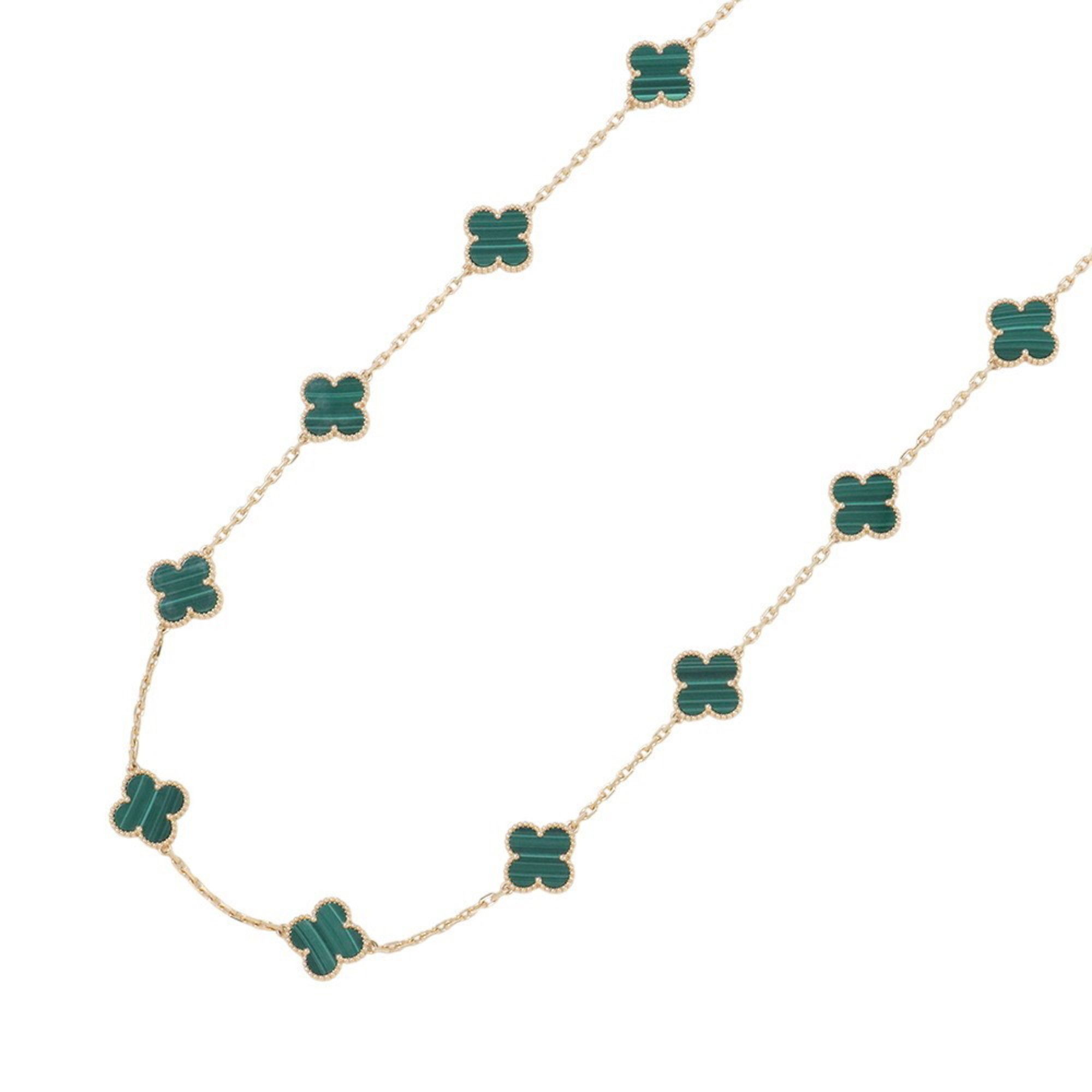 Van Cleef & Arpels Alhambra Long Necklace, 20 Motifs, Malachite, 18K Yellow Gold, VCARL88100