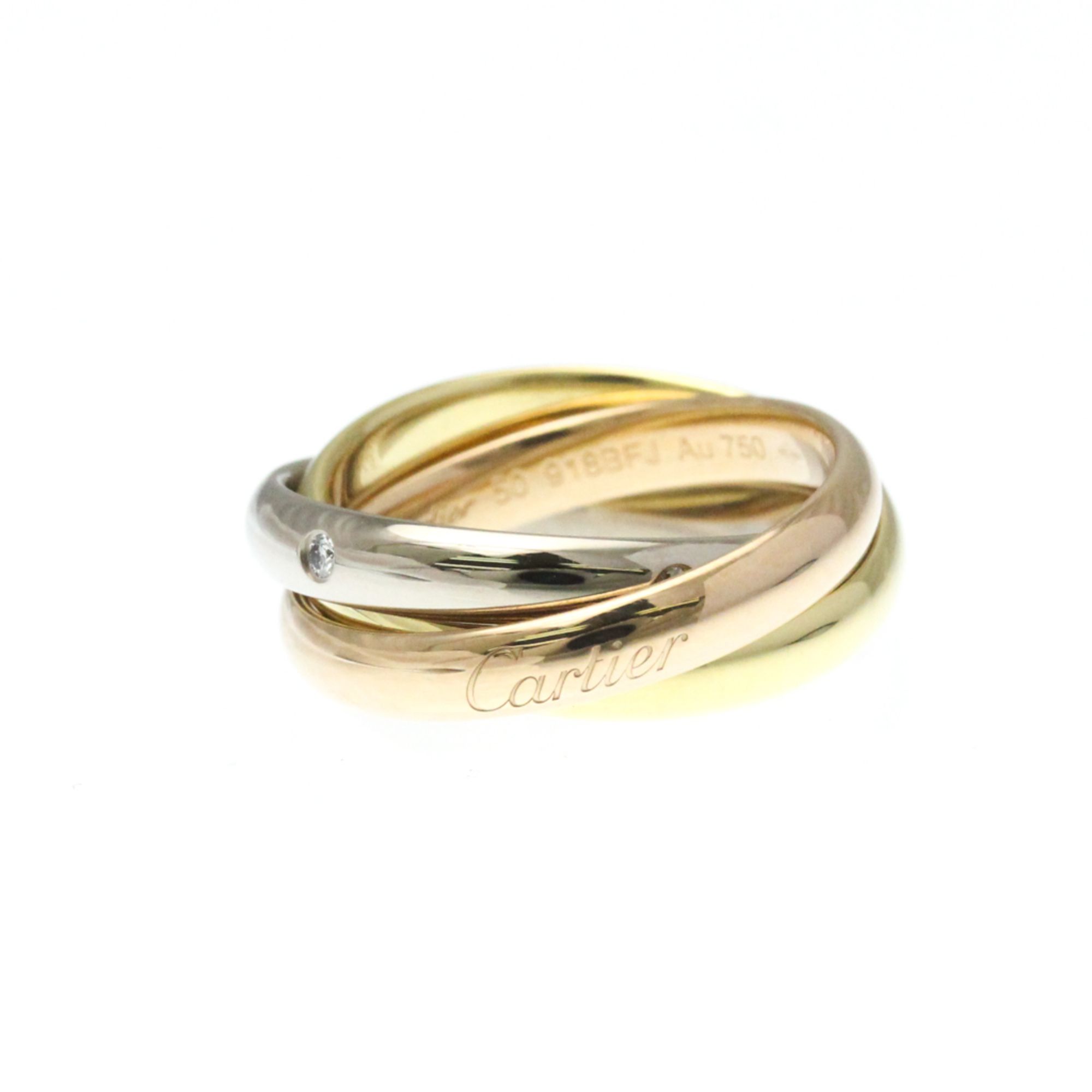 Cartier Trinity Ring 5P Diamond Yellow Gold (18K),Pink Gold (18K),White Gold (18K) Fashion Diamond B
