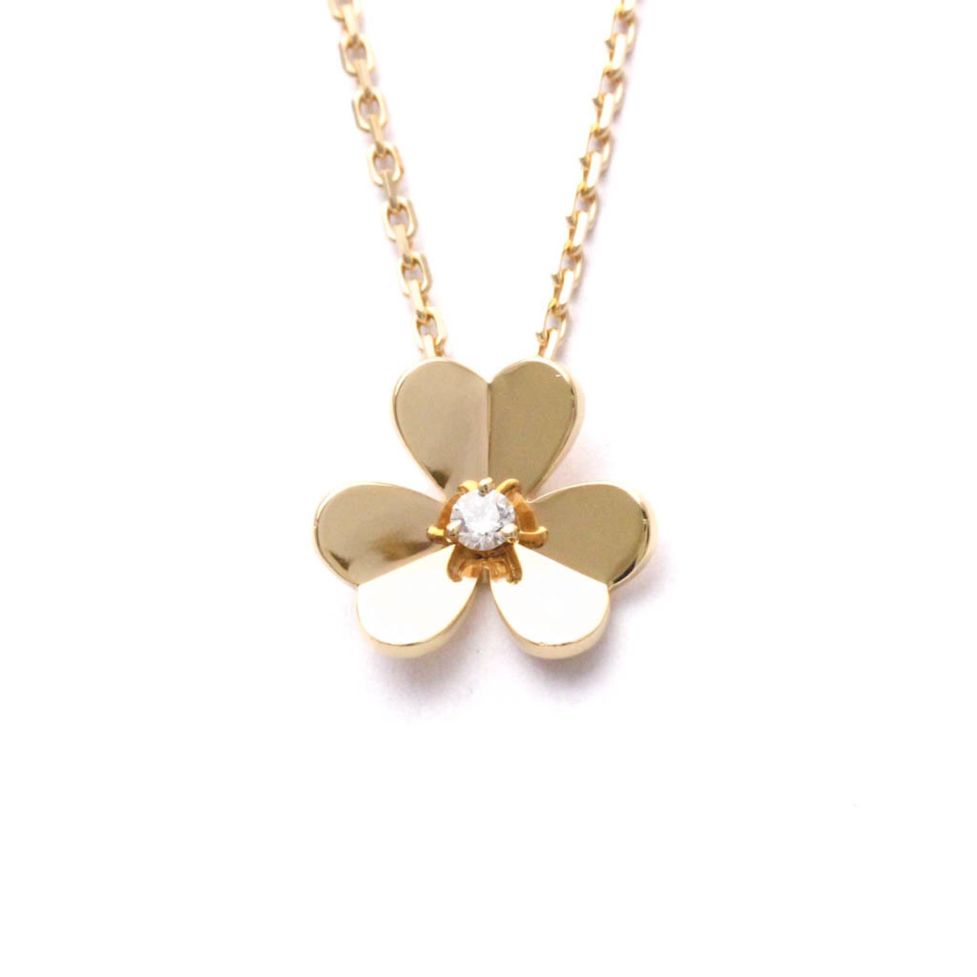 Van Cleef & Arpels Frivole Pink Gold (18K) Diamond Men,Women Fashion Pendant Necklace (Pink Gold)