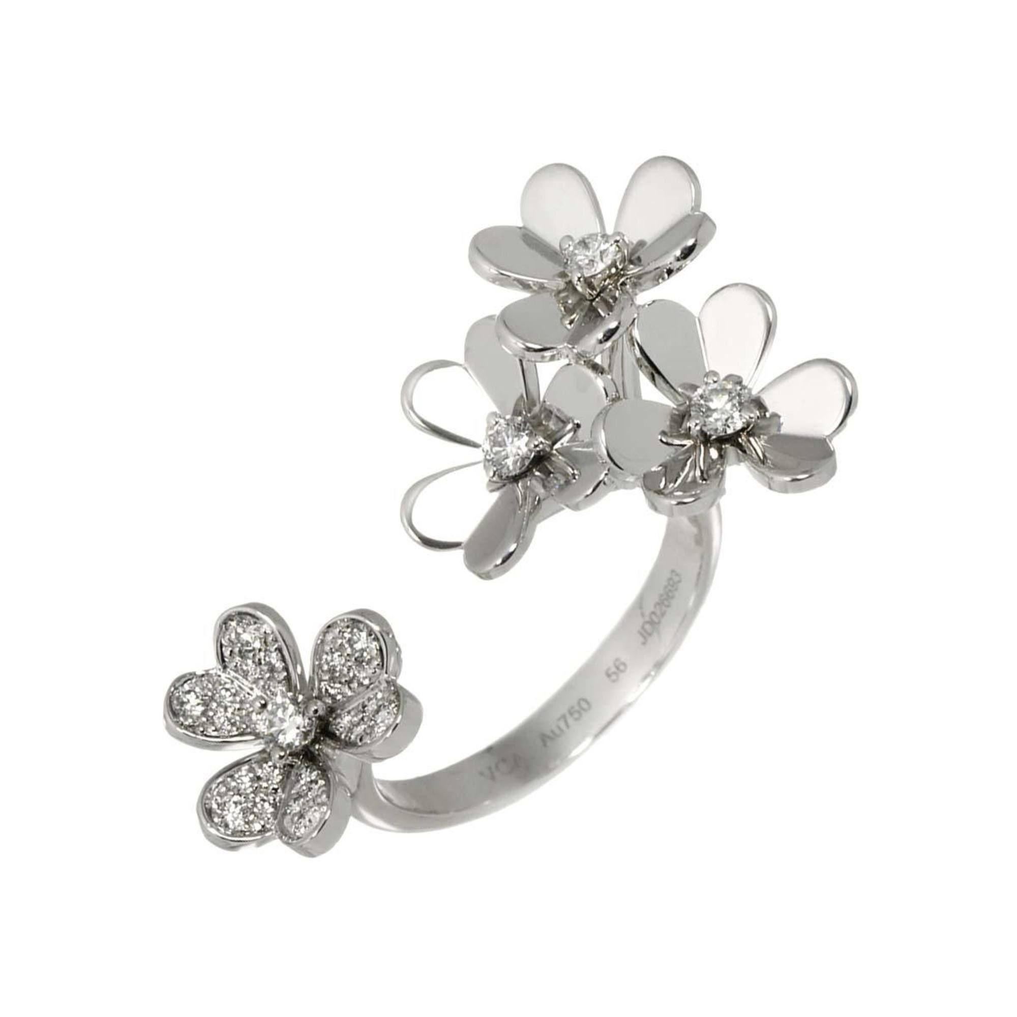Van Cleef & Arpels Frivole Entree Les Doors #56 Diamond Ring in 18K White Gold 750 (VCA Ring)