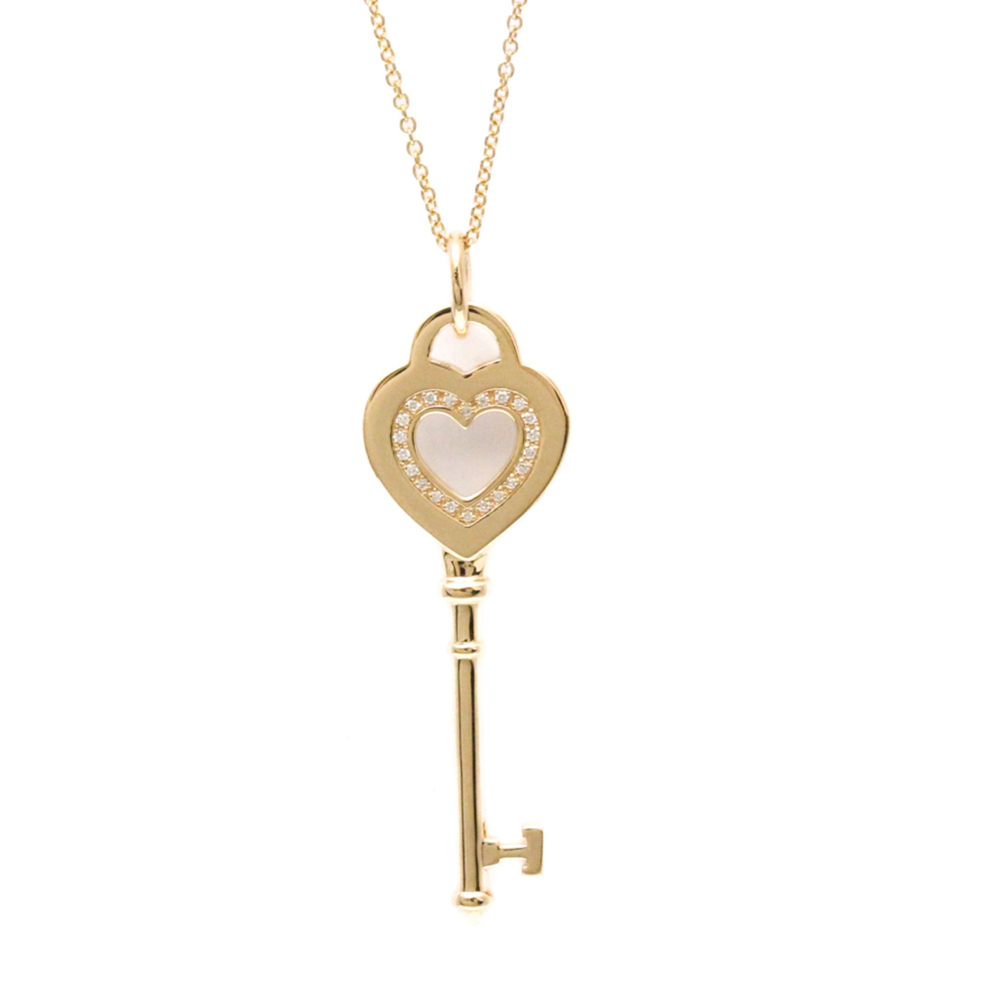 Tiffany Heart Key Diamond Necklace Pink Gold (18K) Diamond Women,Men Fashion Pendant Necklace (Pink