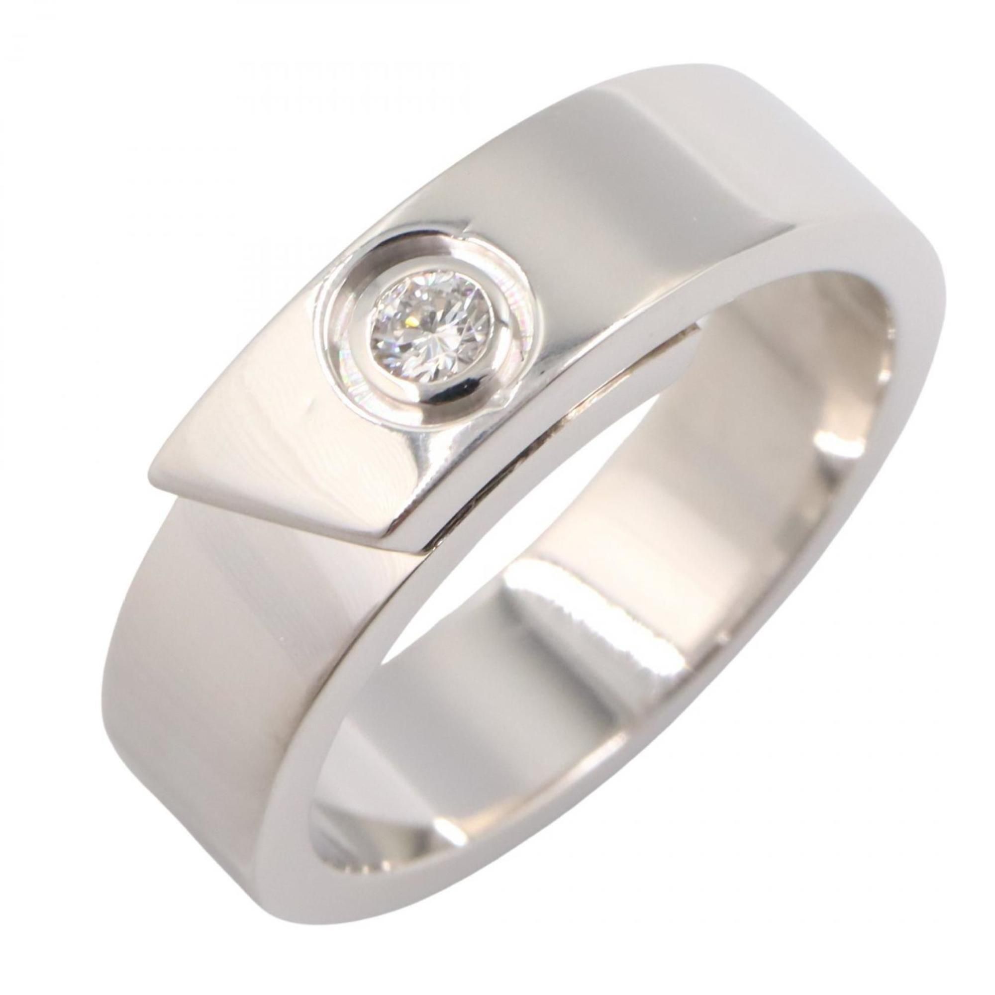 Cartier Anniversary Ring, 18K White Gold with Diamonds, 1PD, Women's, Silver, Clear