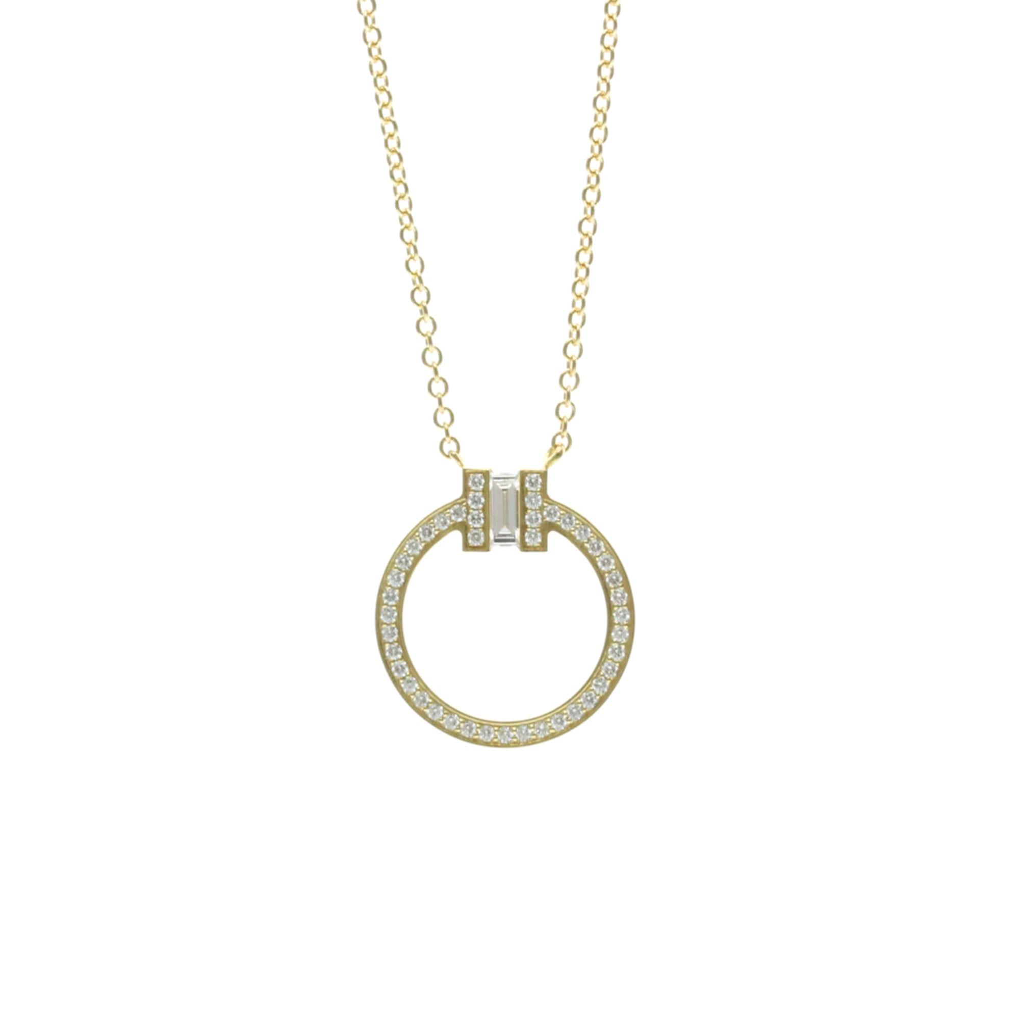 Tiffany Tiffany T Circle Diamond Necklace Yellow Gold (18K) Diamond Women,Men Fashion Pendant Neckla
