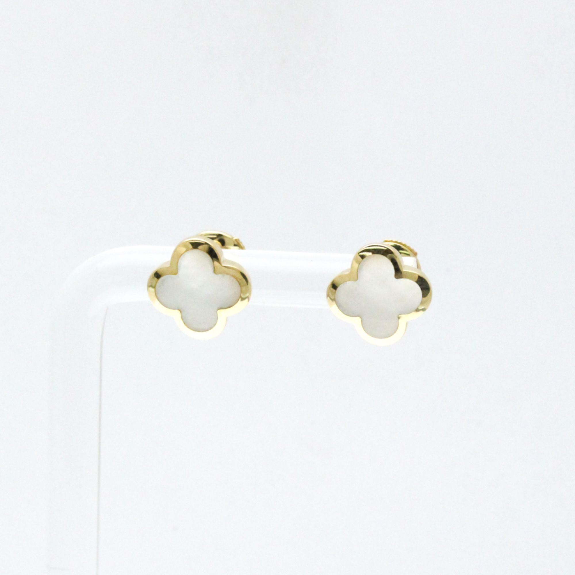 Van Cleef & Arpels Pure Alhambra Earrings Mother Of Pearl Yellow Gold (18K) Stud Earrings Gold