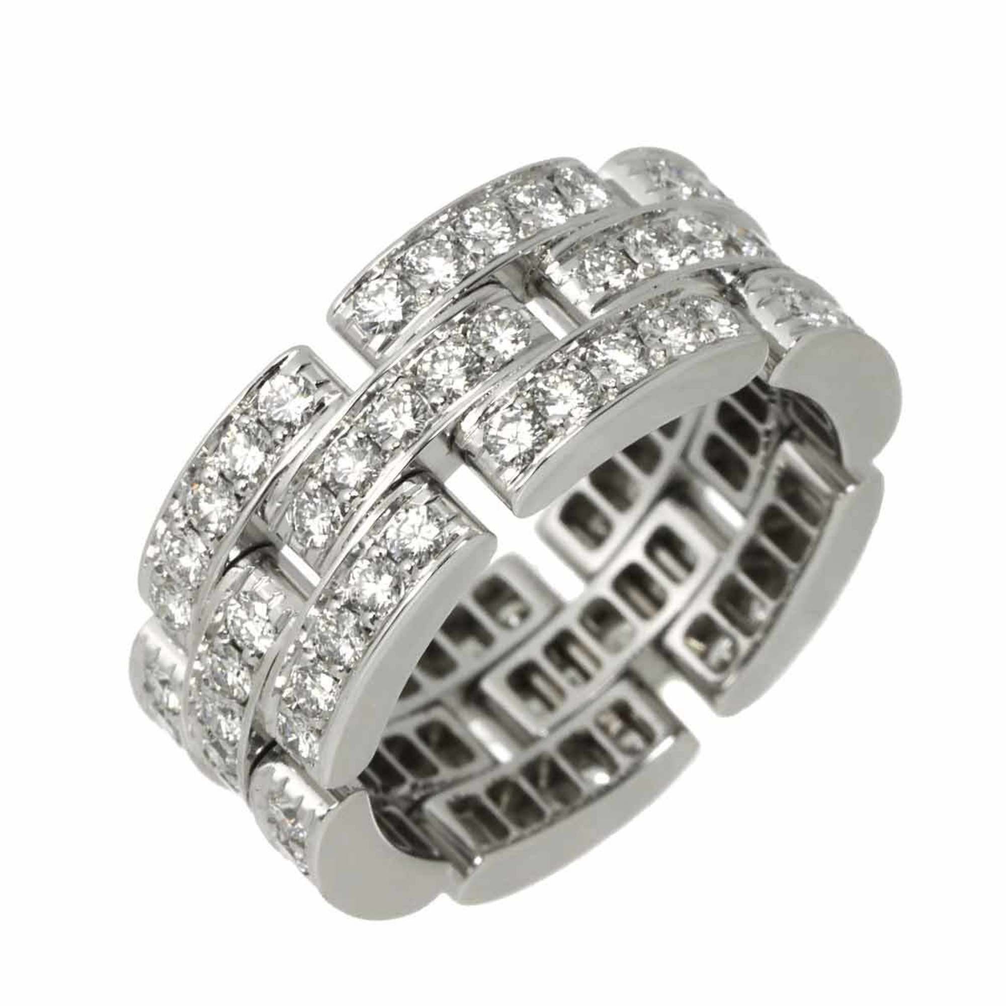 Cartier Maillon Panthere Ring #51, full diamond, 18K white gold (WG) 750