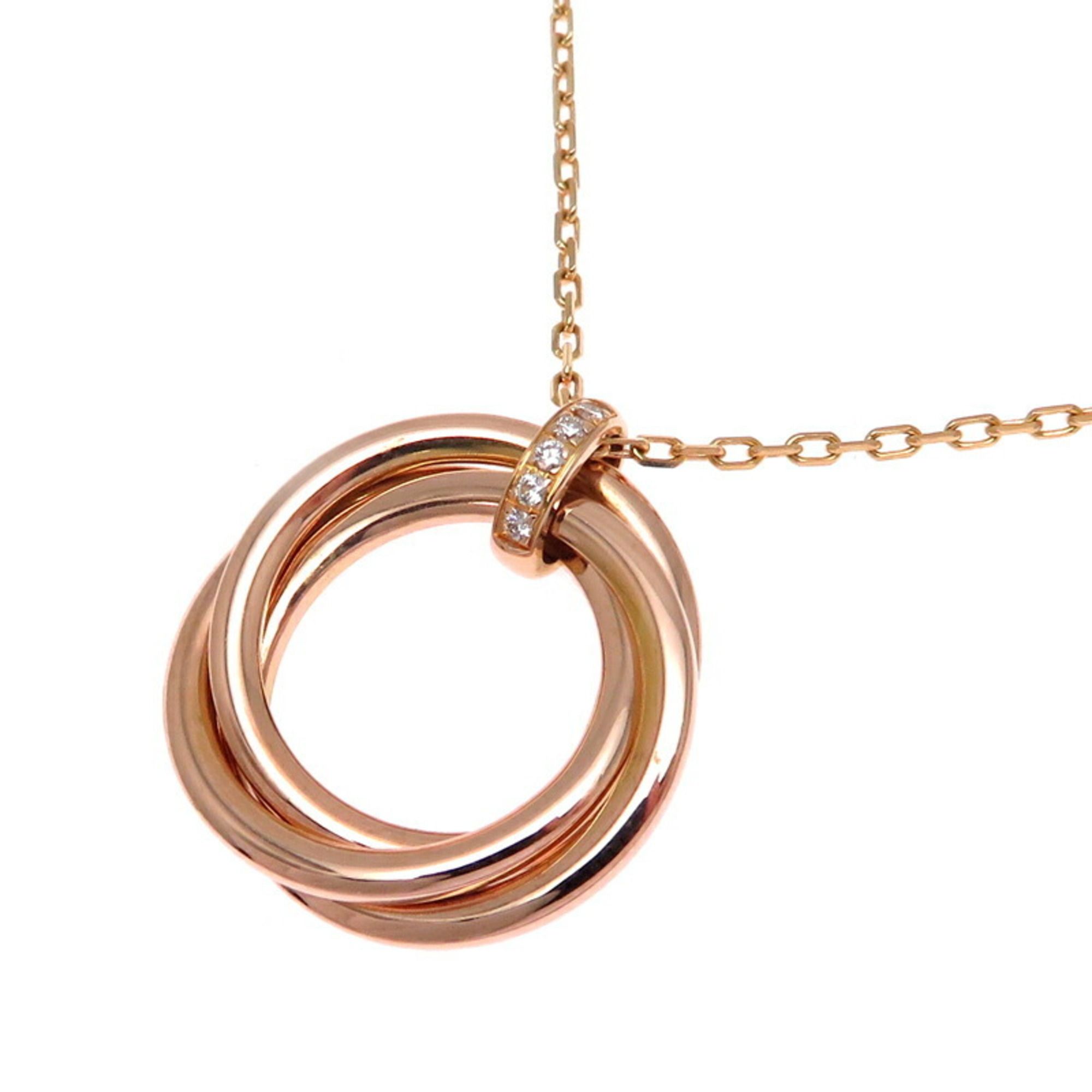 Cartier Diamond Trinity Women's Necklace 750 Pink Gold