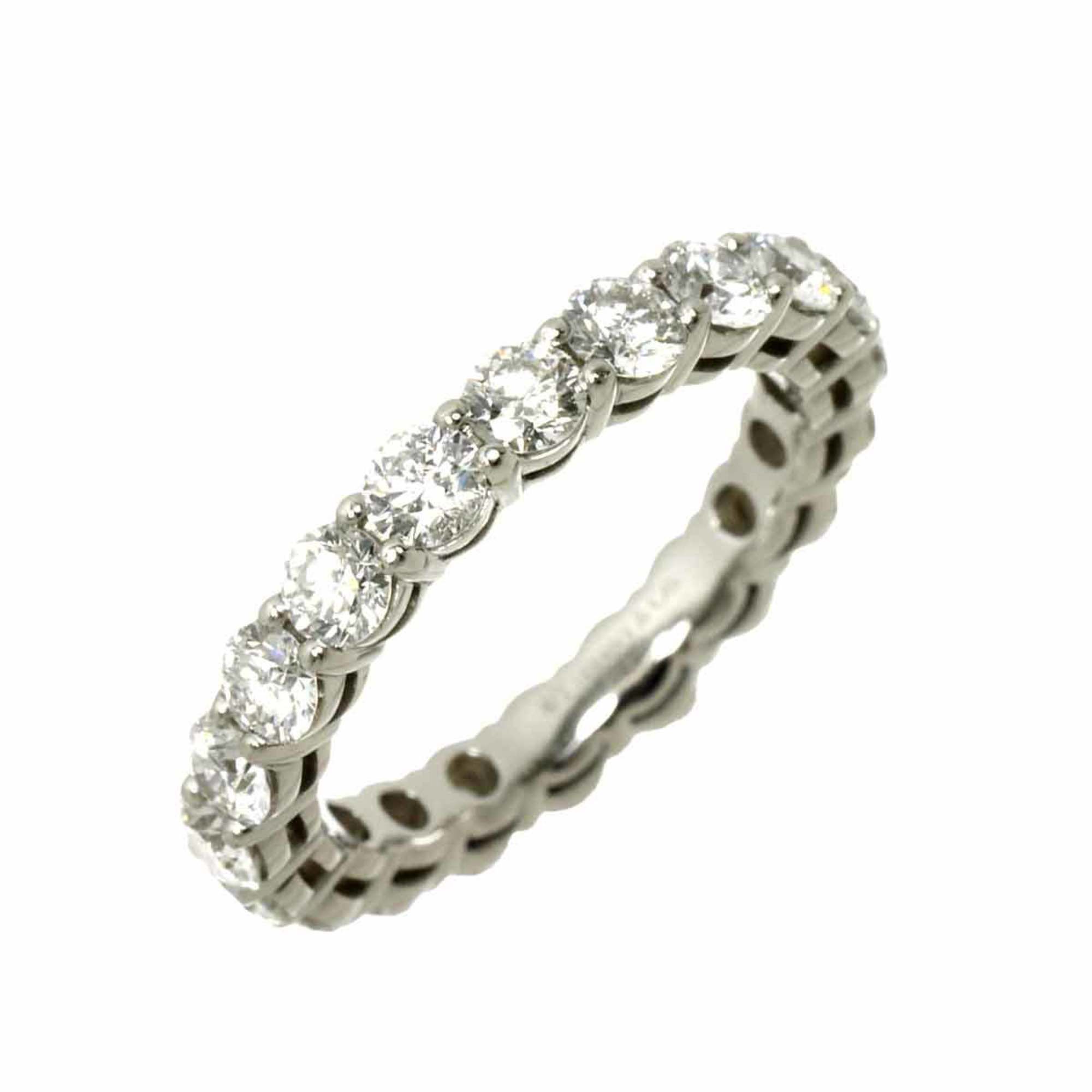 Tiffany & Co. Forever Embrace Half Diamond Ring, Size 6.5, Full Diamond, 3mm Wide, Platinum