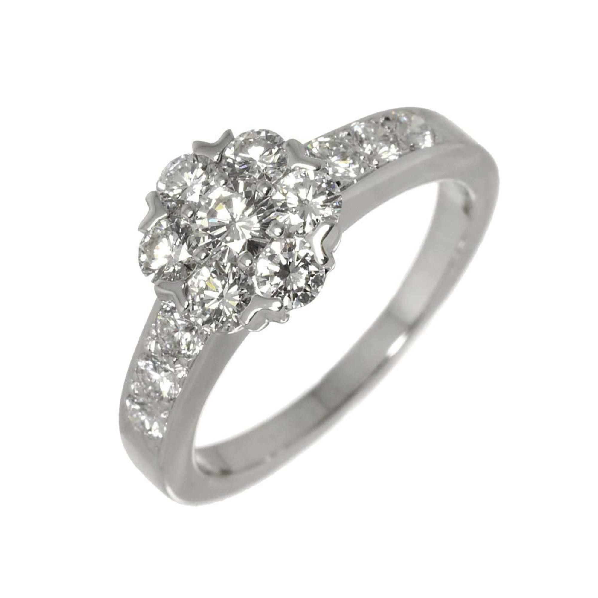 Van Cleef & Arpels Fleurette #47 Diamond Ring in 18K White Gold (WG) 750