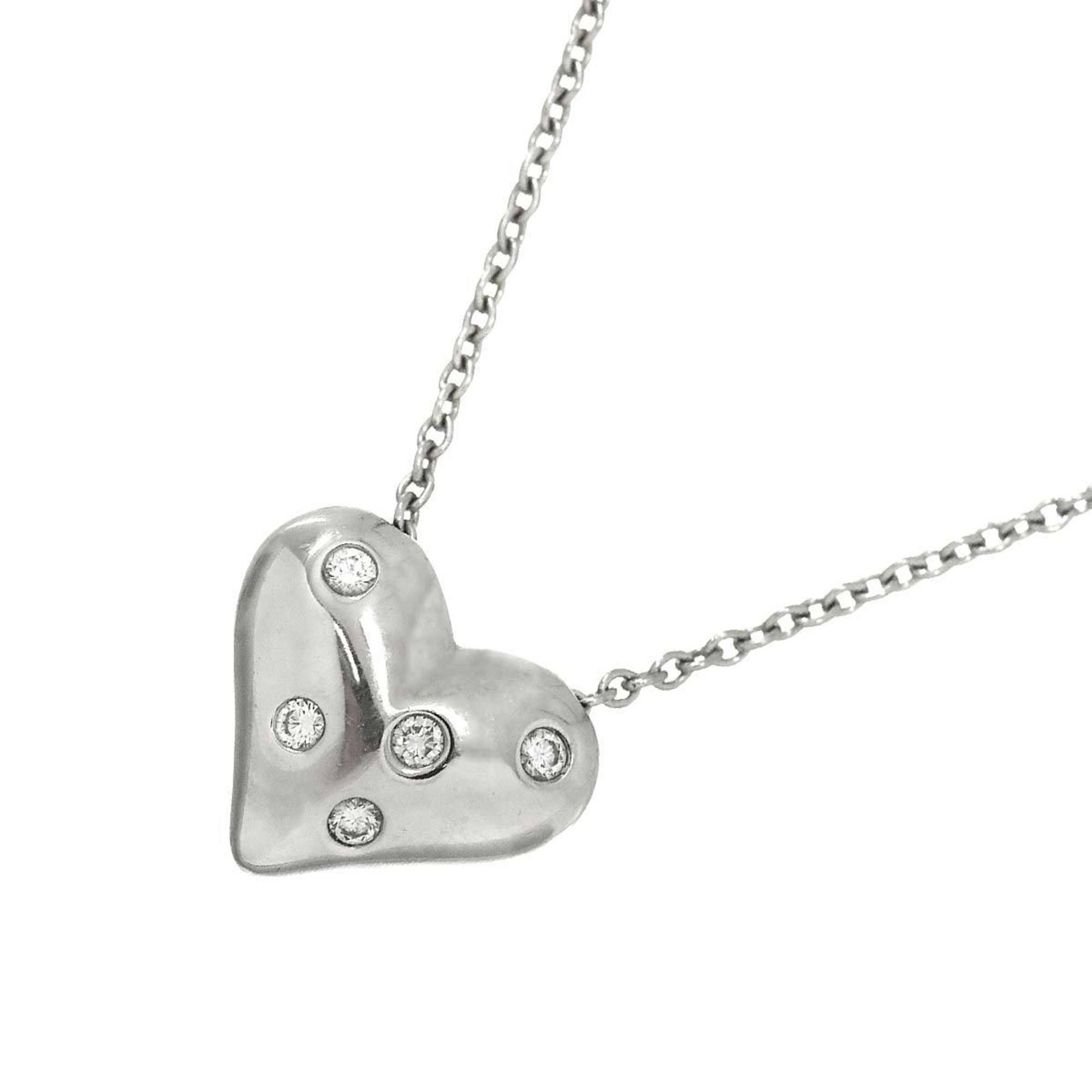Tiffany & Co. Dots Pinched Heart Diamond Necklace, 40cm, Platinum