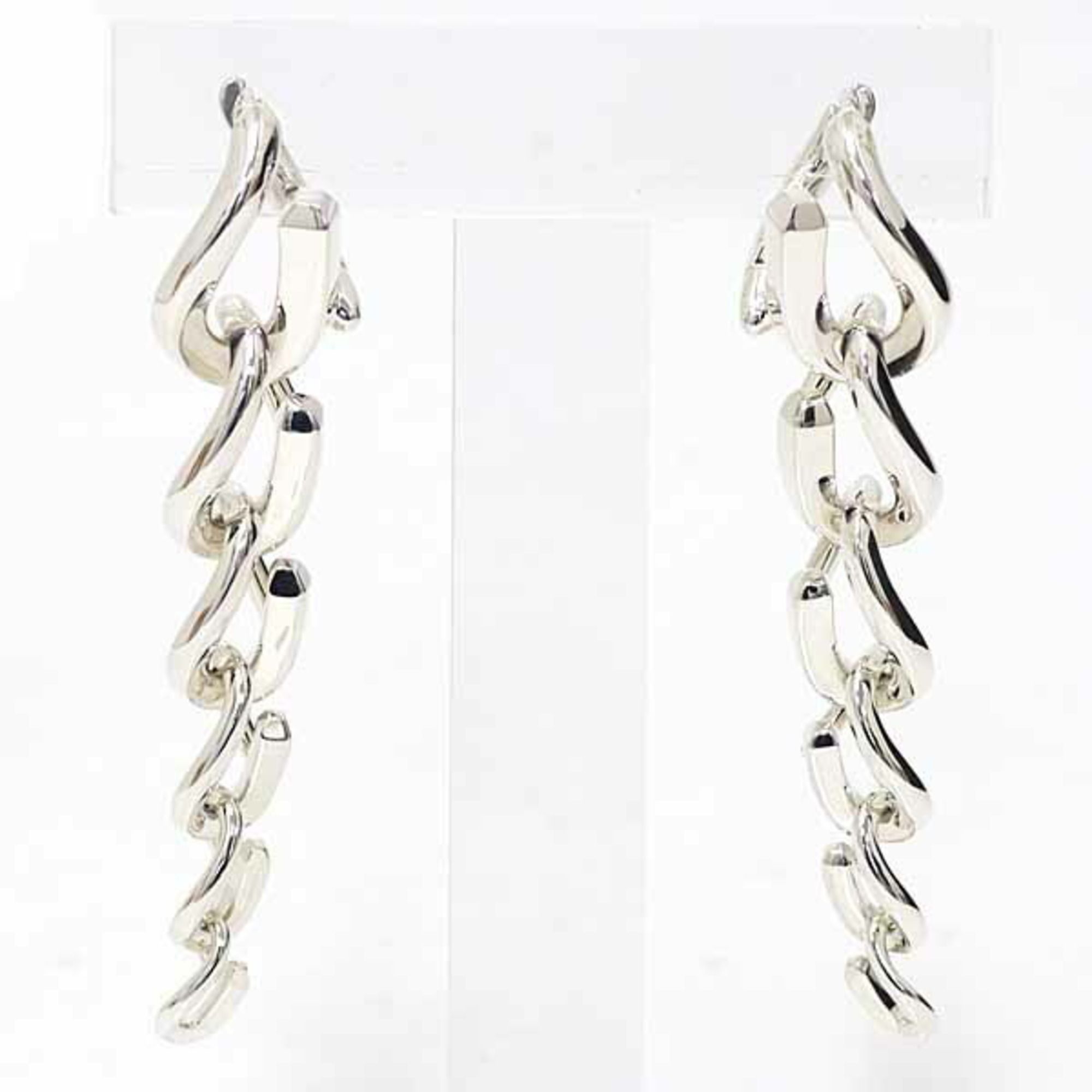 TIFFANY & Co. Tiffany Forge Drop Link Earrings 72549899 High Polished Sterling Silver Ag925