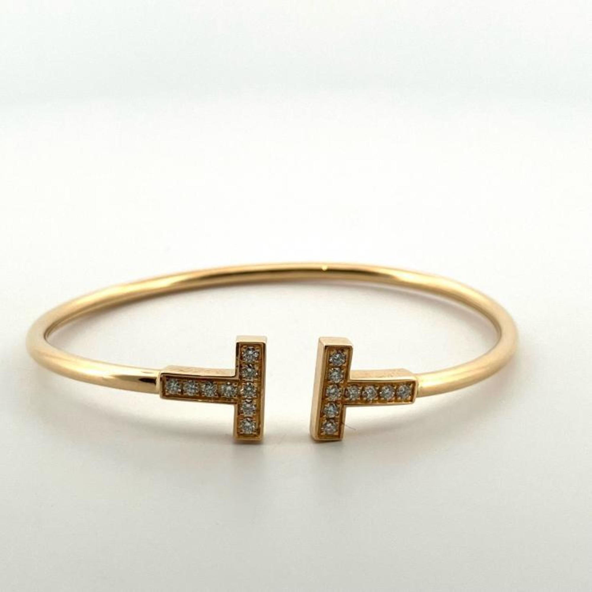TIFFANY & CO. Tiffany T-Wire 60010756 Diamond 18PD 0.24ct Bracelet Au750YG Bangle 18YG