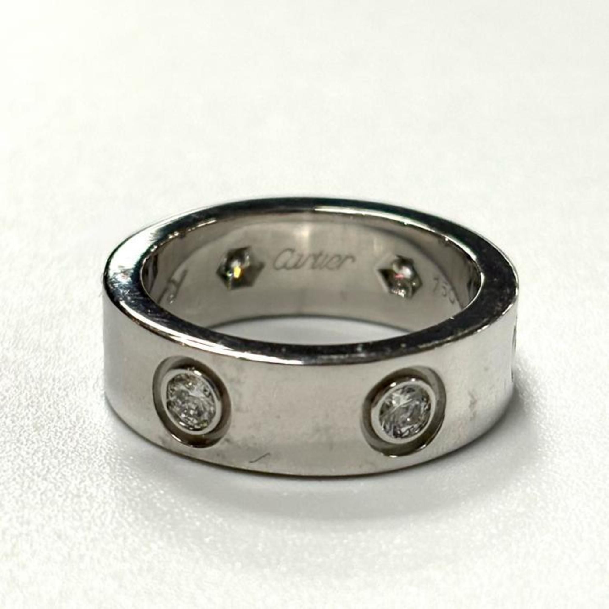 CARTIER Love Ring, Full Diamond, #46, 18K White Gold, Cartier