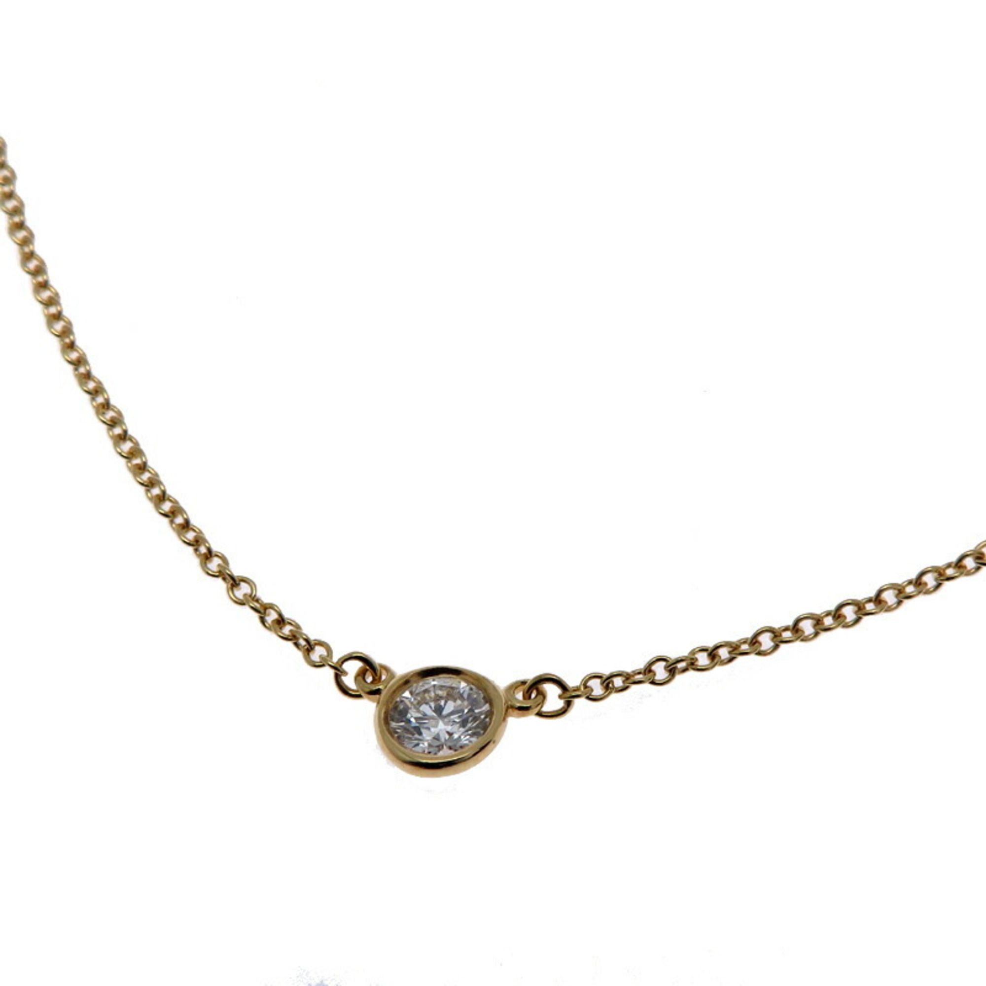 Tiffany 0.19ct Diamond By the Yard Women's Necklace 750 Yellow Gold