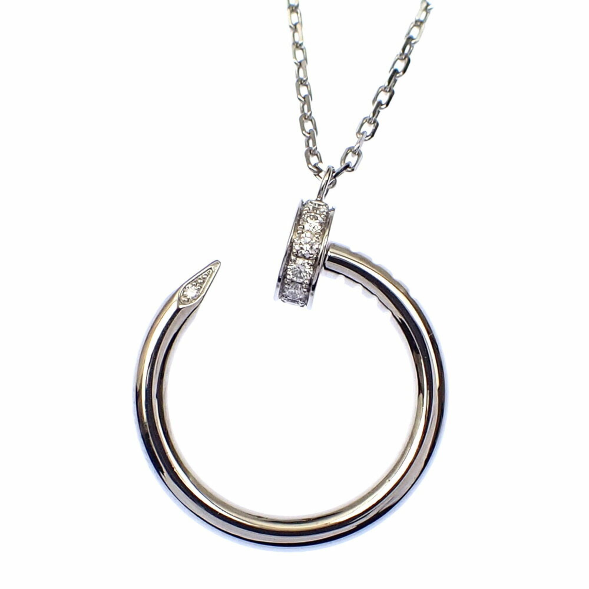Cartier Juste un Clou Necklace for Women, Diamond, 18KWG, 6.1g, 750, 18K White Gold, CRB7224514