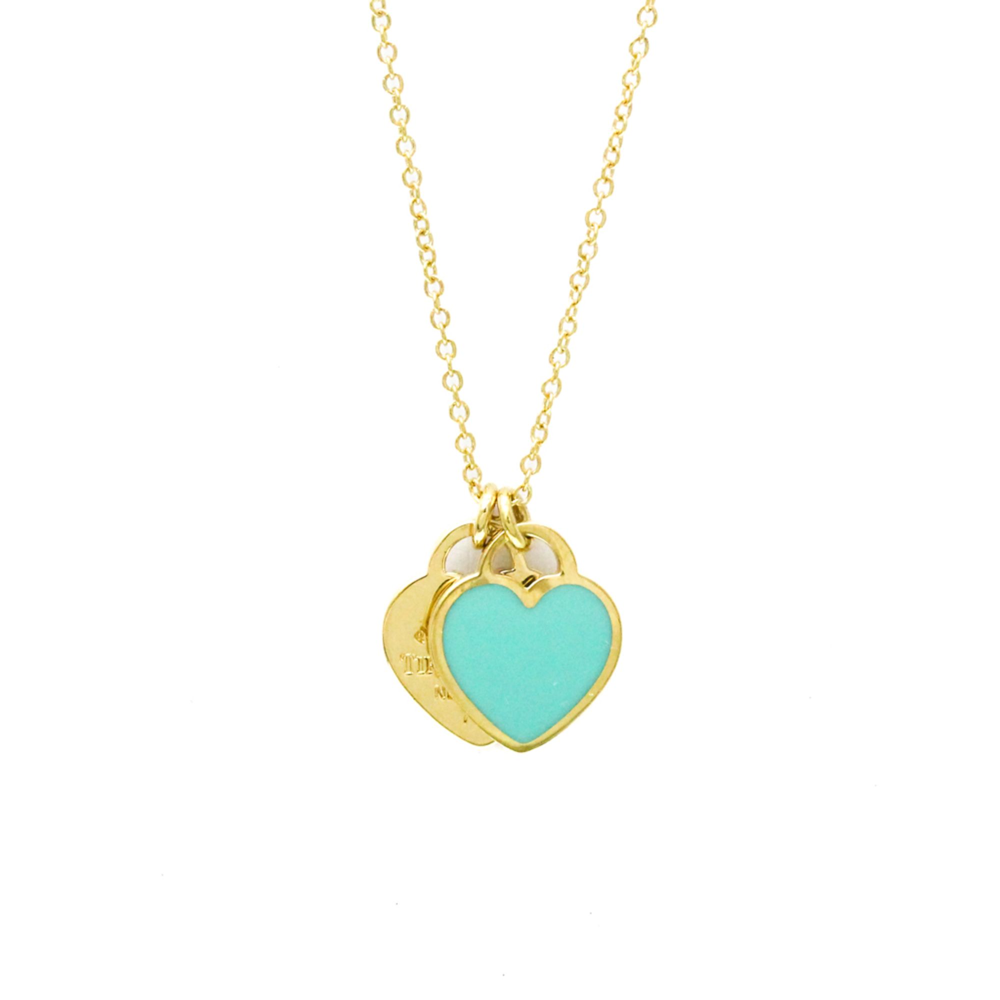 Tiffany Return To Tiffany Double Heart Tag Necklace Yellow Gold (18K) No Stone Men,Women Fashion Pen
