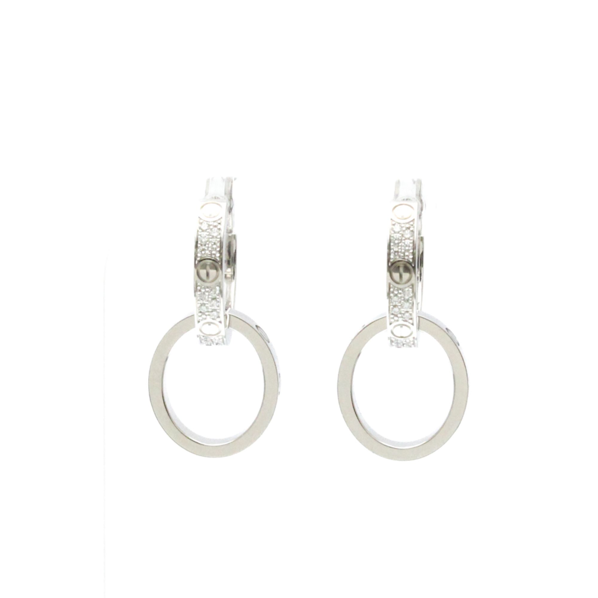 Cartier Love Earrings Multi-Wear Semi-Pavé N8515242 Diamond White Gold (18K) Drop Earrings Silver