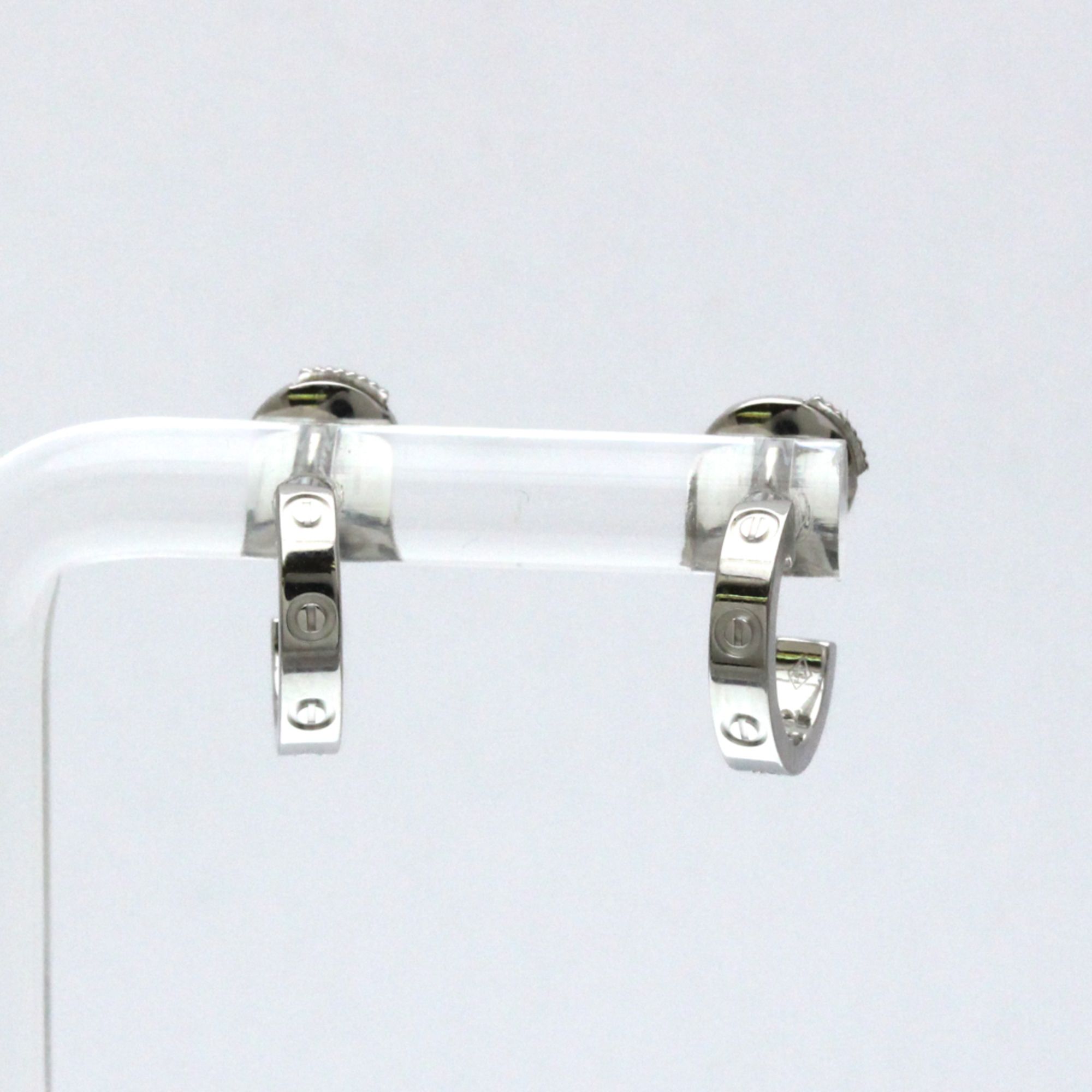 Cartier Baby Love Earrings No Stone White Gold (18K) Half Hoop Earrings Silver