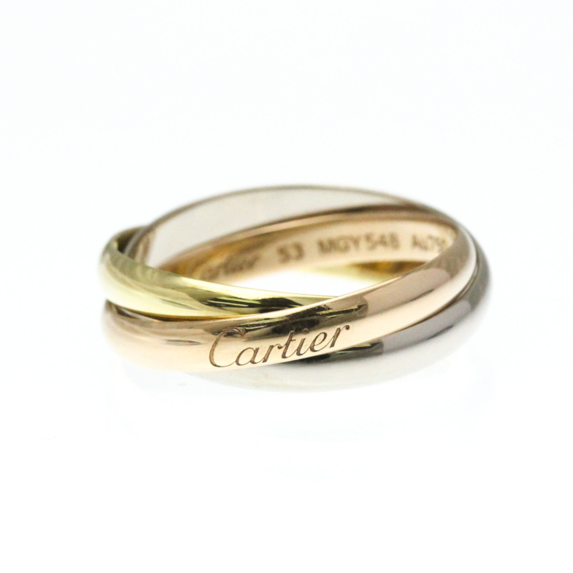 Cartier Trinity Yellow Gold (18K),Pink Gold (18K),White Gold (18K) Fashion No Stone Band Ring Gold