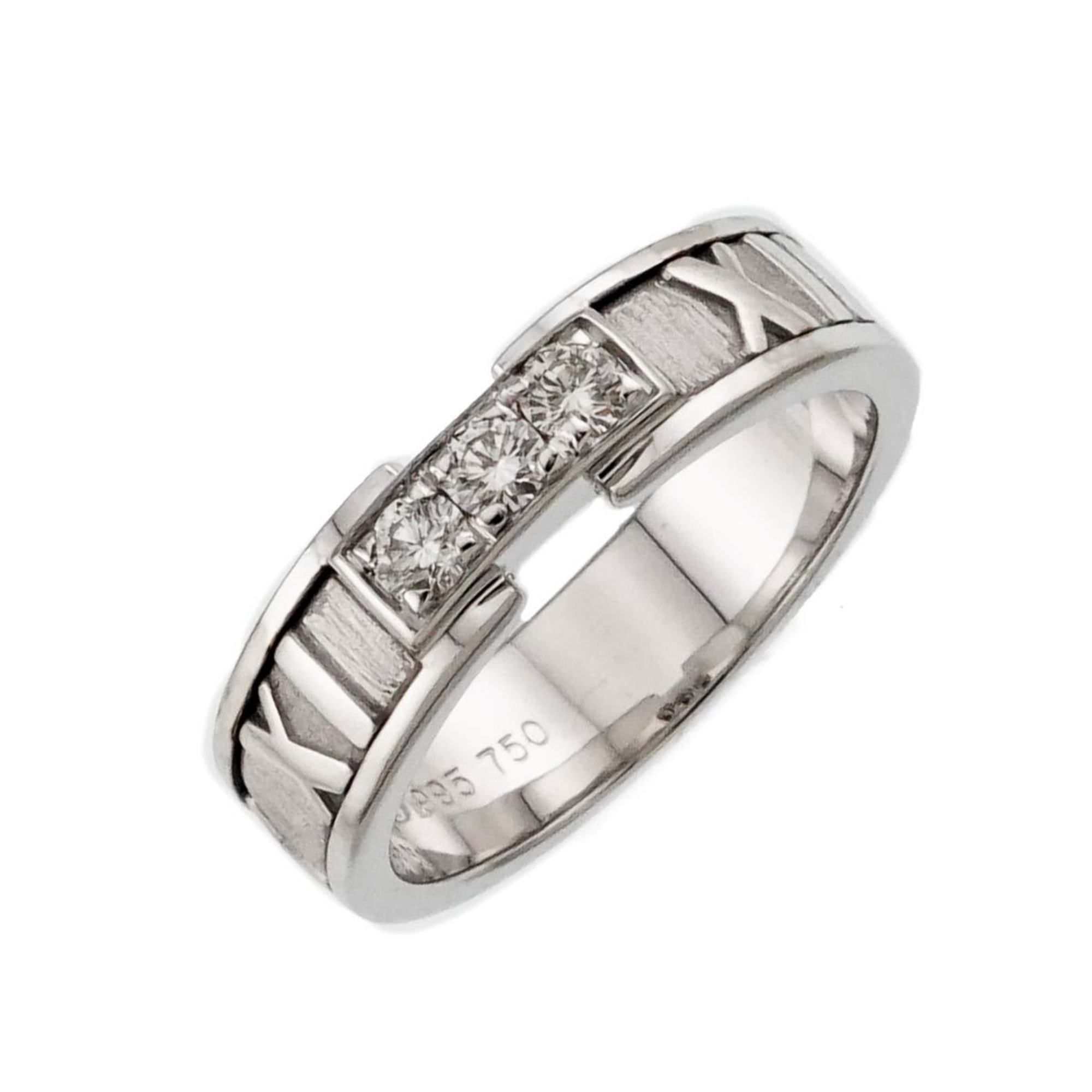 Tiffany & Co. Atlas Diamond Ring, size 12, 18K White Gold (WG) 750