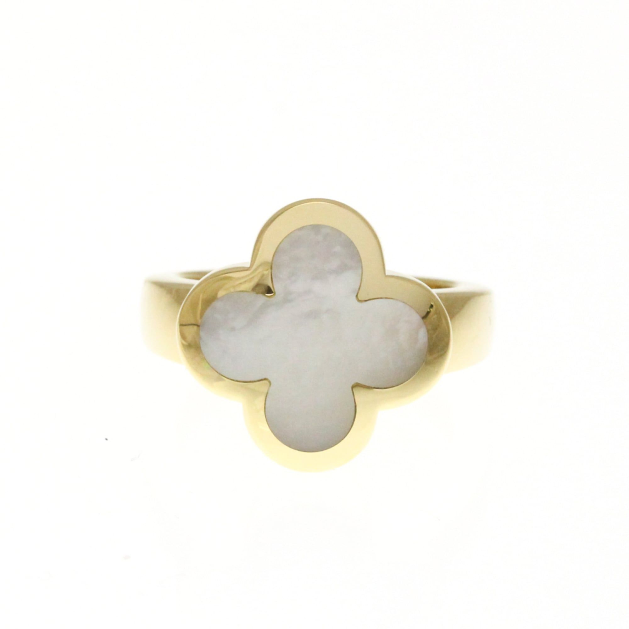 Van Cleef & Arpels Pure Alhambra Ring Yellow Gold (18K) Fashion Mother Of Pearl Band Ring Gold