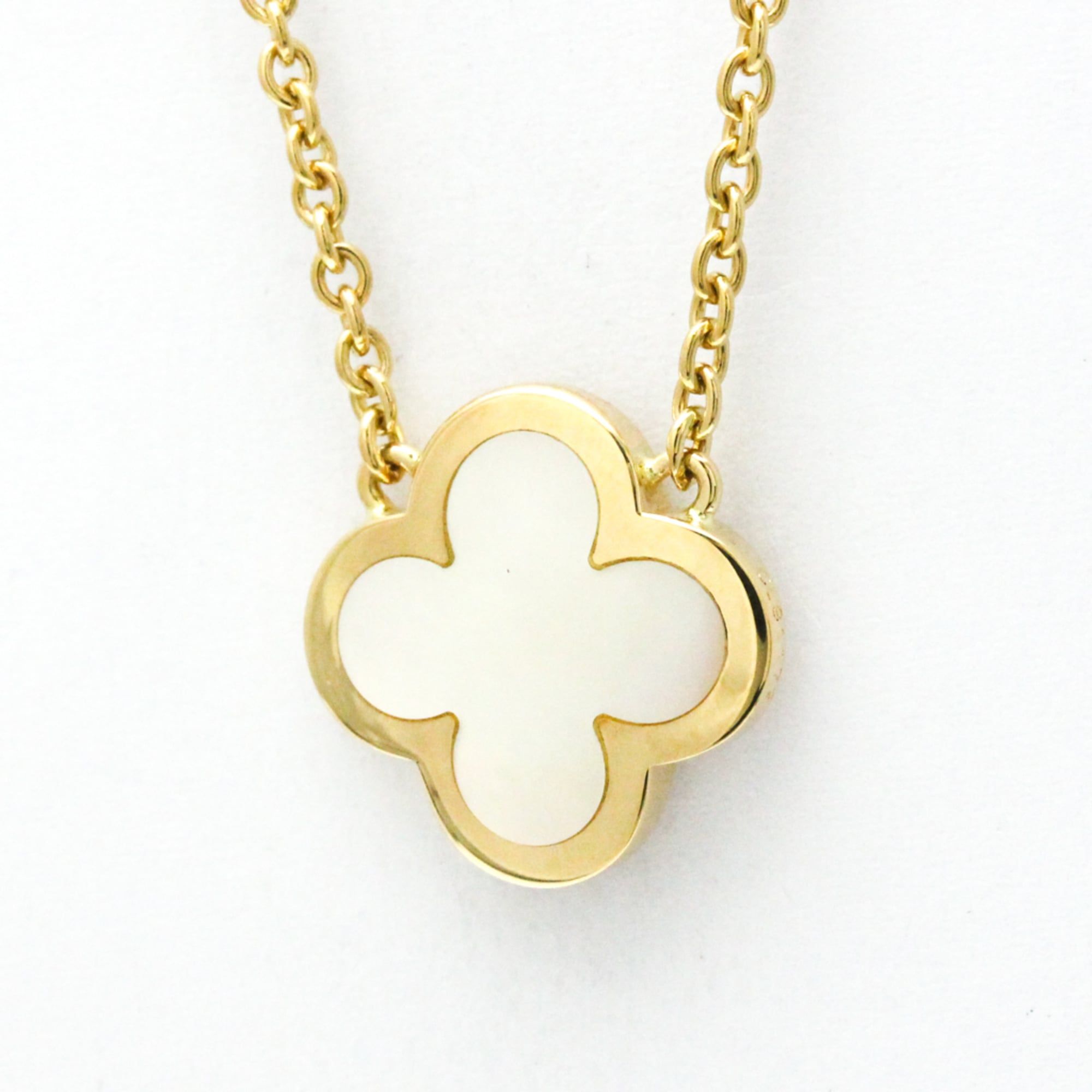 Van Cleef & Arpels Pure Alhambra Necklace Yellow Gold (18K) Mother Of Pearl Men,Women Fashion Pendan