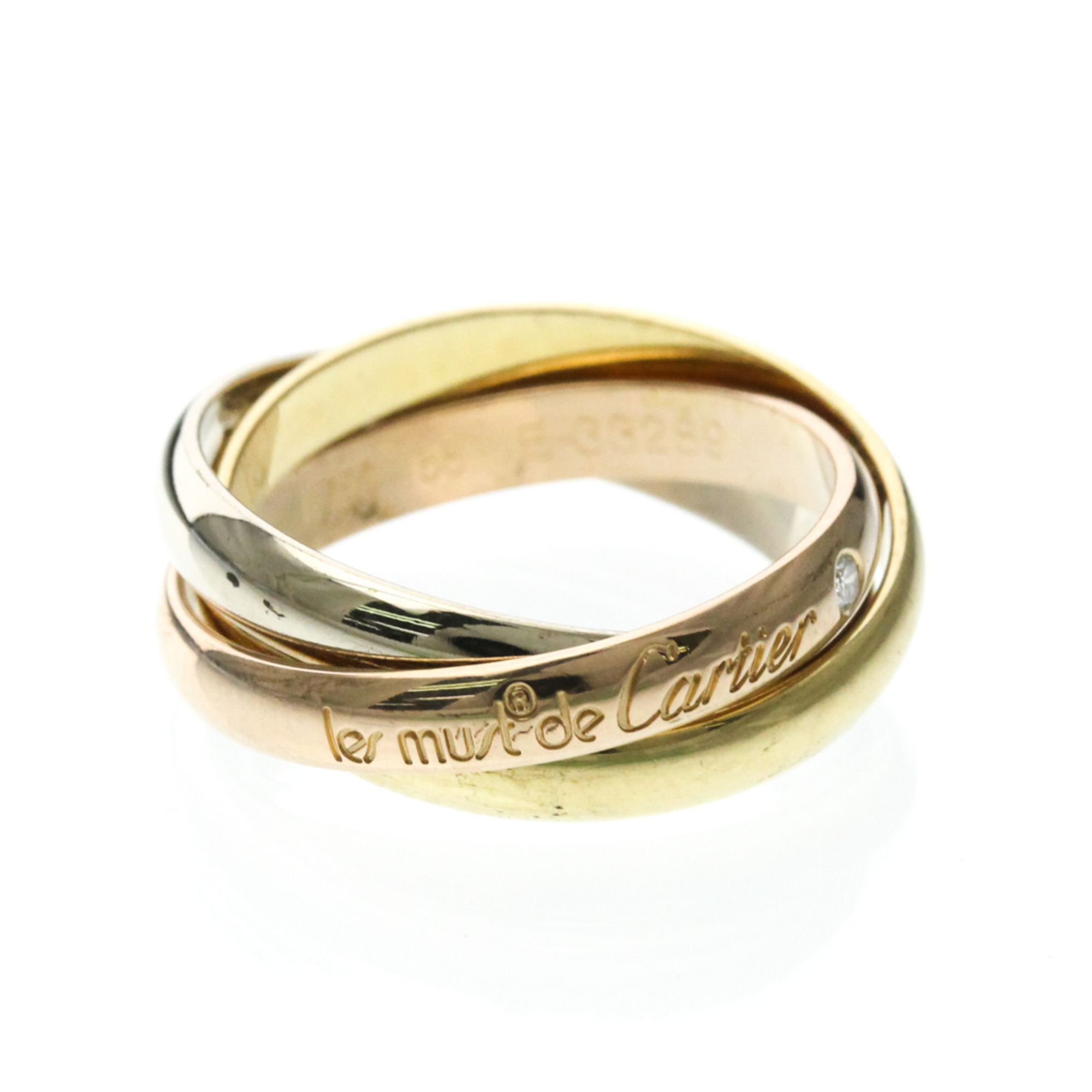Cartier Trinity Ring 3P Diamond Yellow Gold (18K),Pink Gold (18K),White Gold (18K) Fashion Diamond B