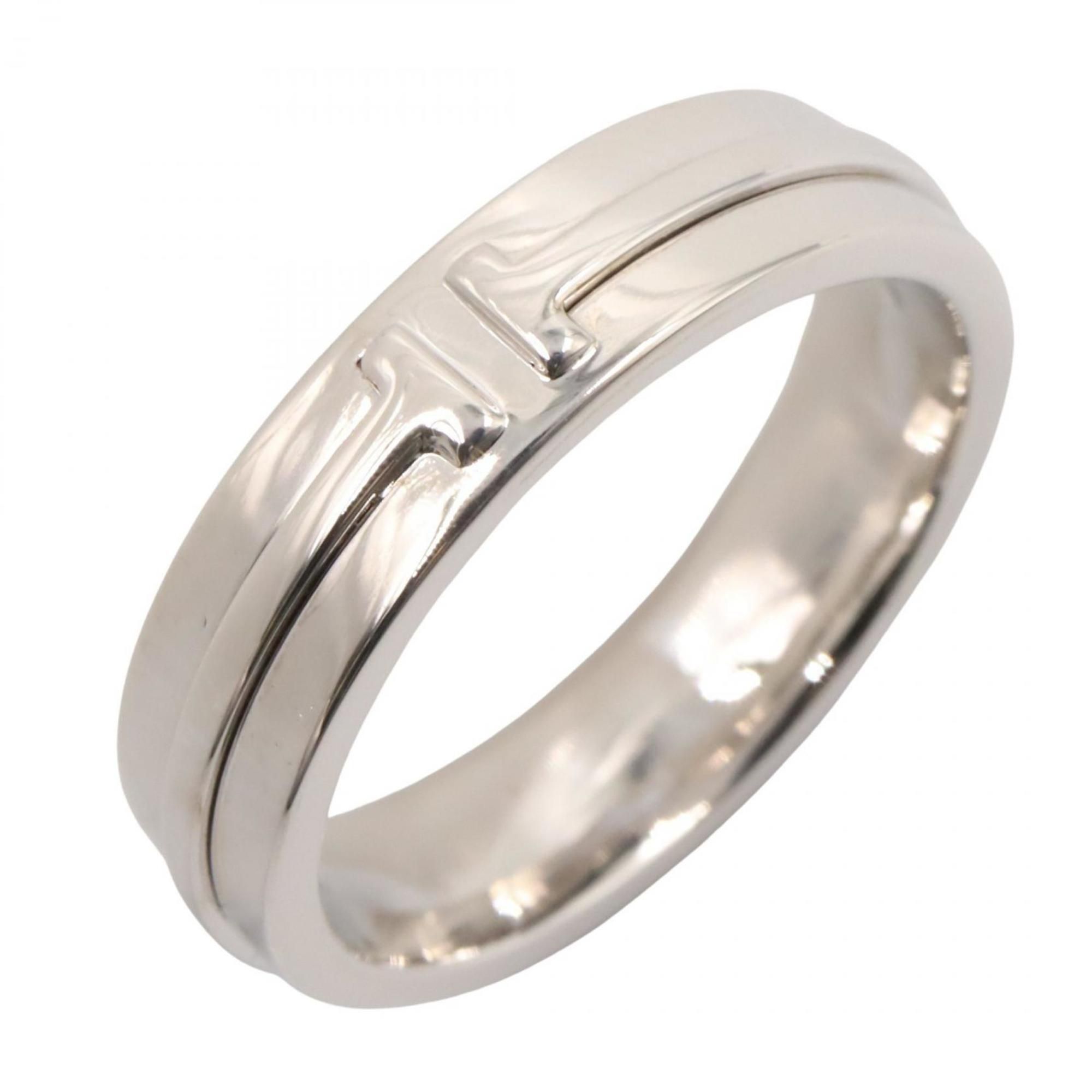 Tiffany & Co. T Two Ring, 18K White Gold, Men's and Women's, Silver