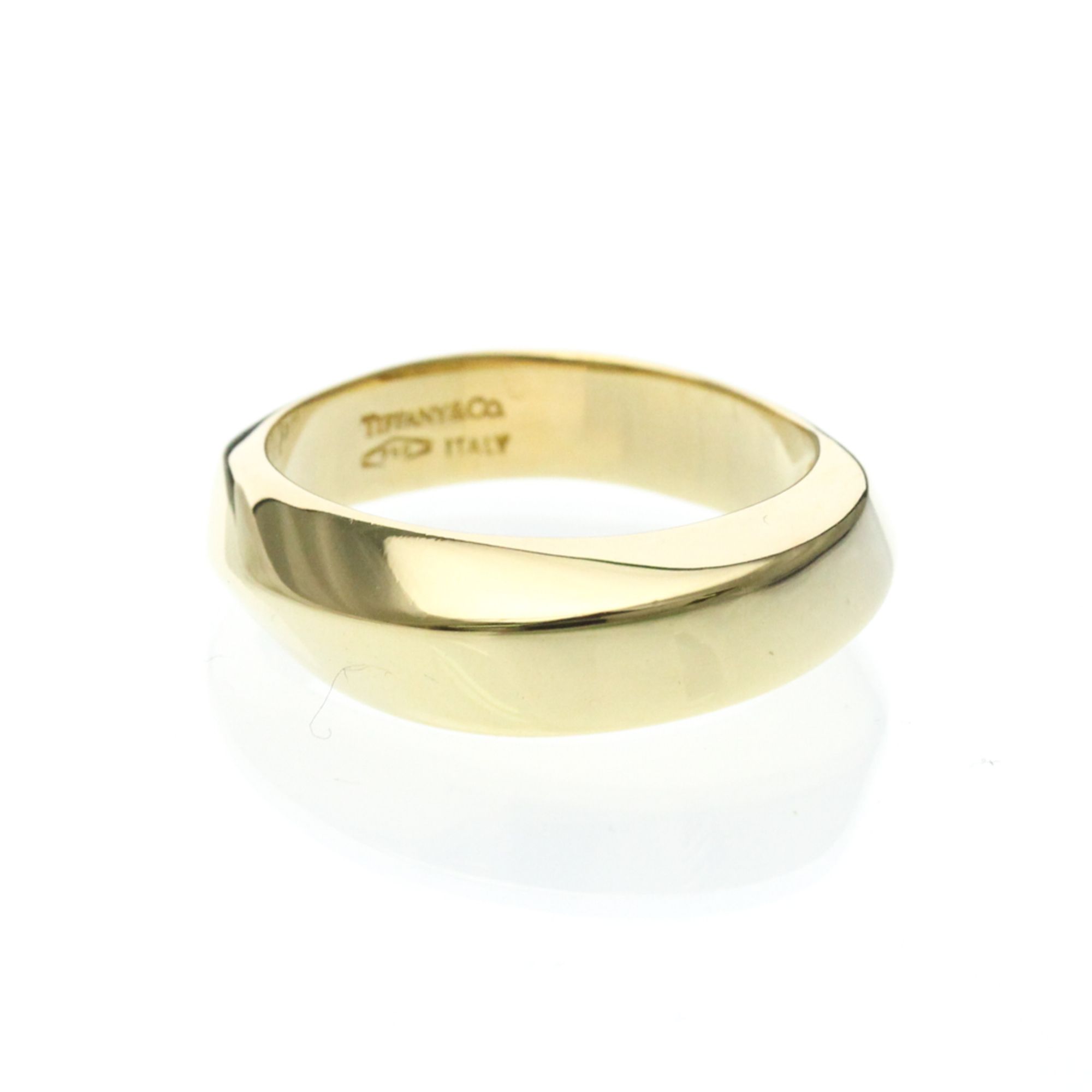 Tiffany Knife Edge Ring Yellow Gold (18K) Fashion No Stone Band Ring Gold