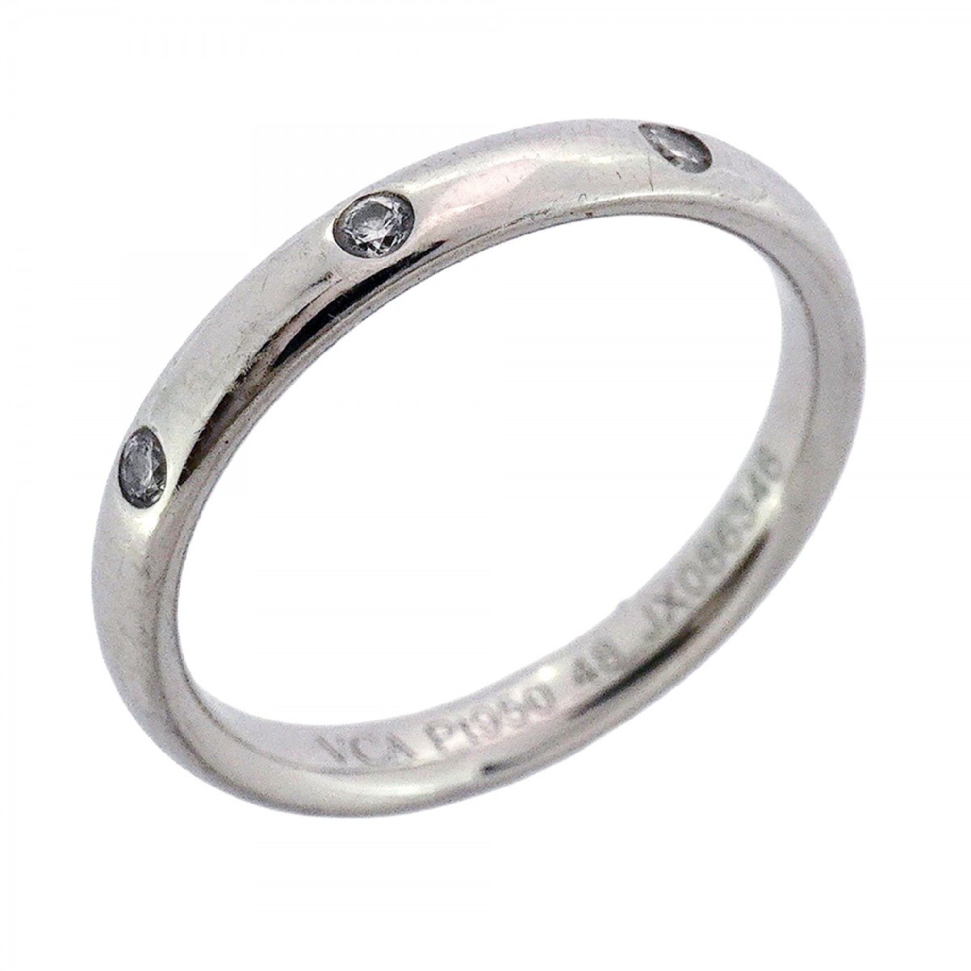 Van Cleef & Arpels Tendremont Etoile 3PD Ring, Pt950 Platinum with Diamonds, #48, Women's