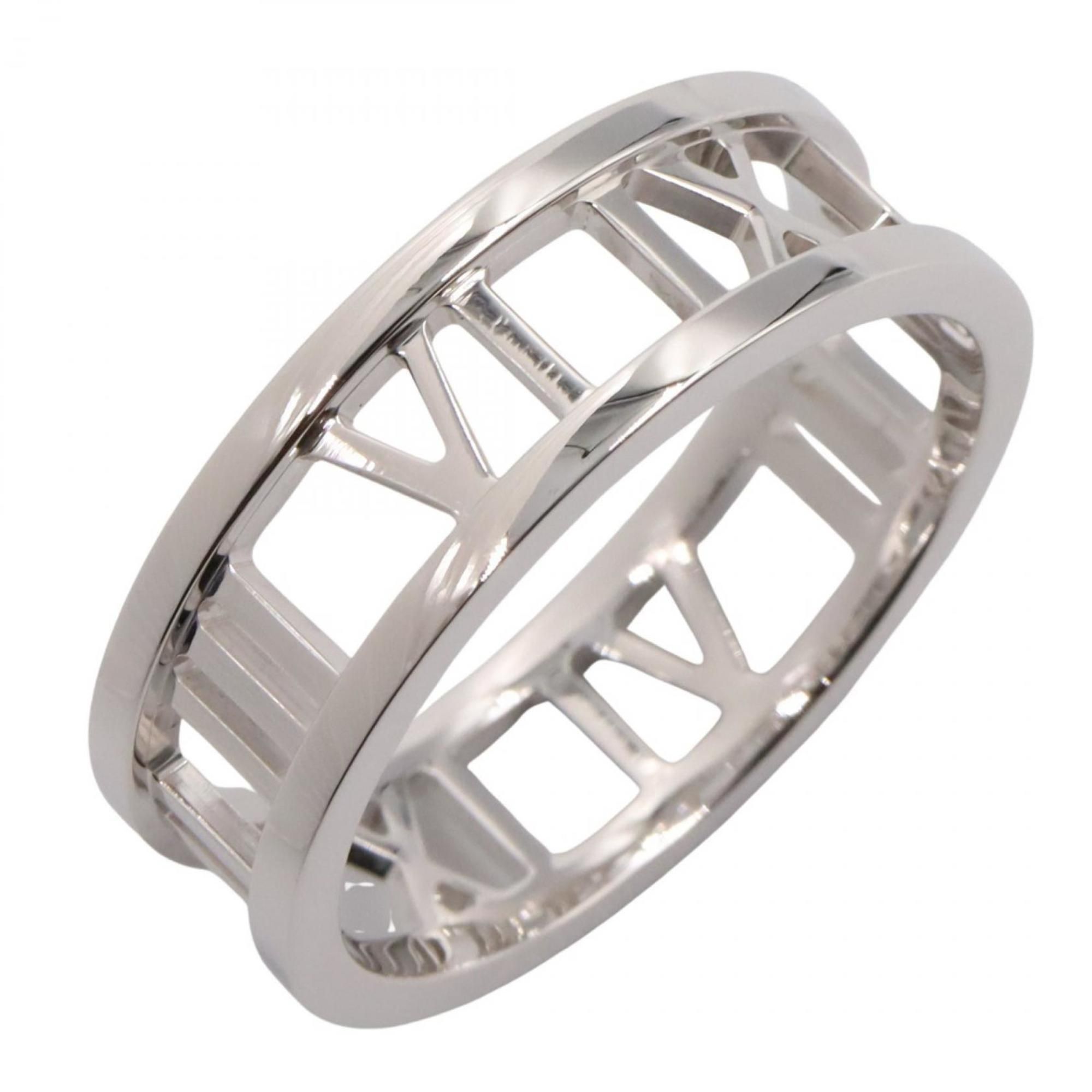 Tiffany & Co. Atlas Ring, Open, 18K White Gold, Men's and Women's, Silver