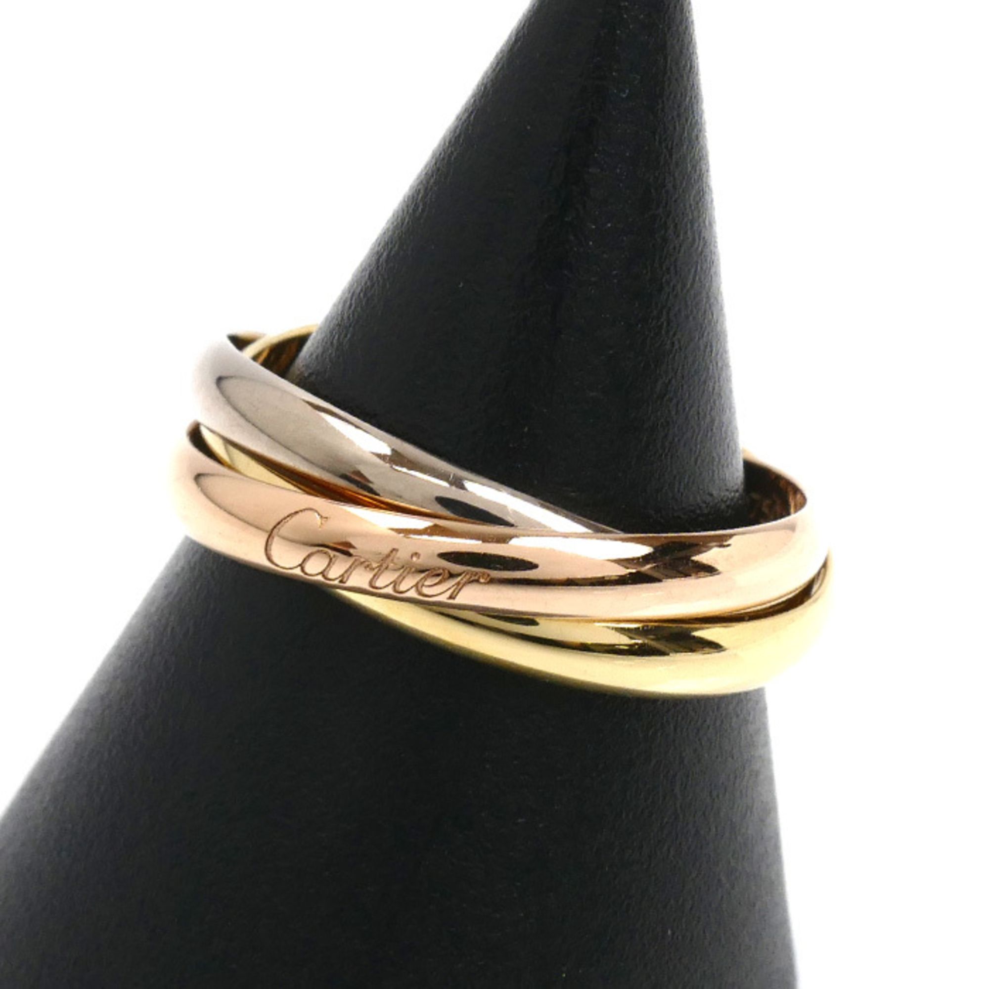CARTIER Cartier 18K Yellow Gold, PG, and WG Trinity Ring, Size 58, 5.8g, Women's