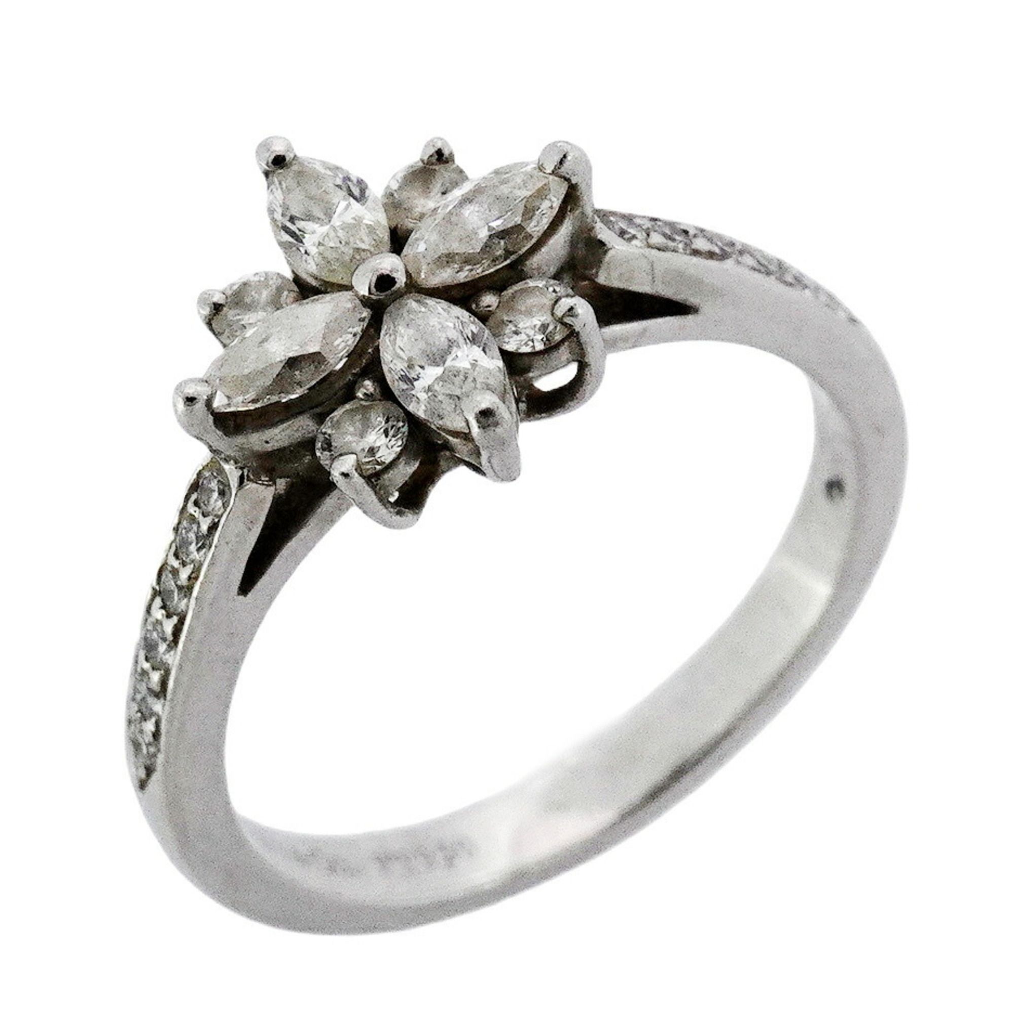 Tiffany Victoria Cluster Ring, Pt950 Platinum with Diamonds, Size 7.5, Women's