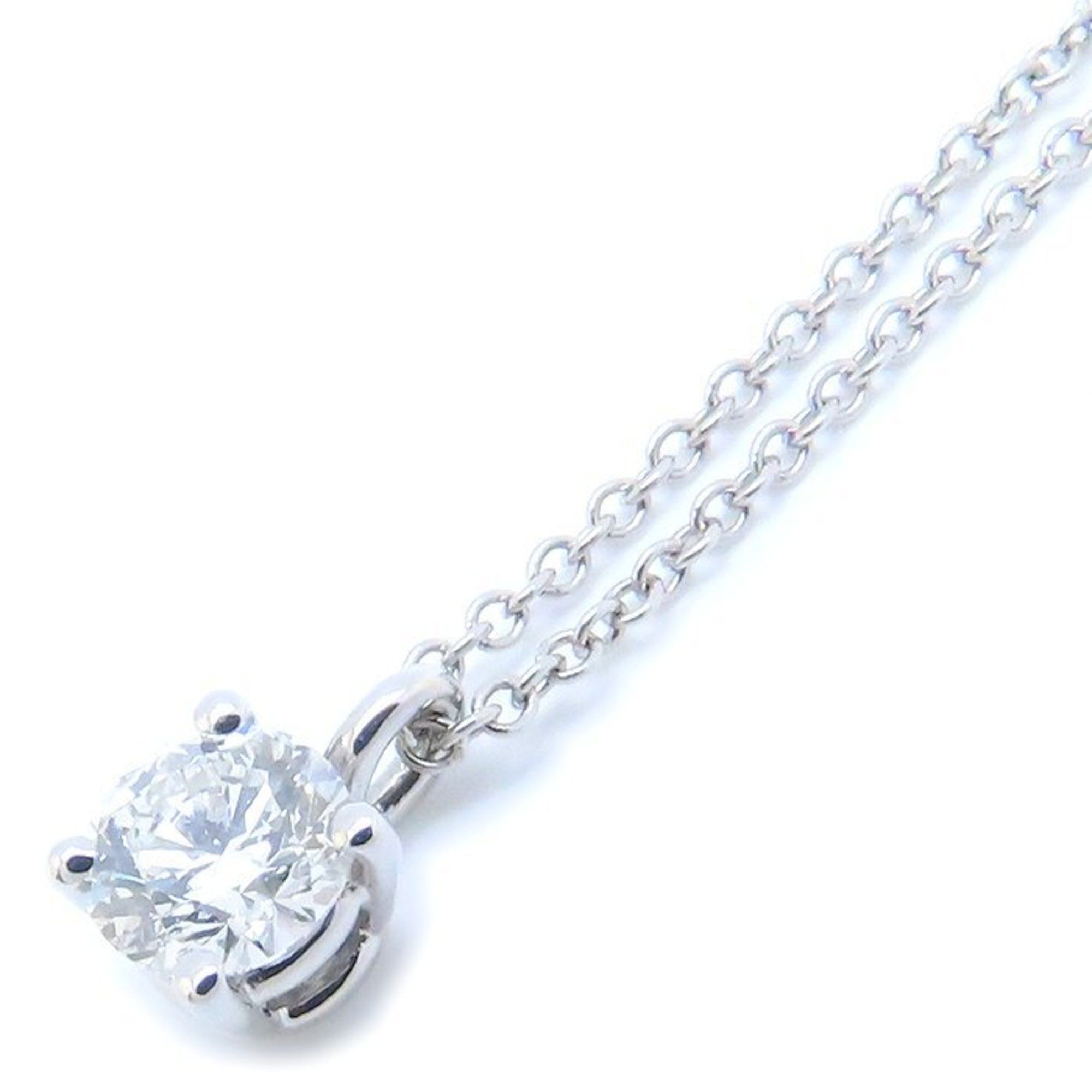 TIFFANY&Co. Tiffany solitaire necklace with one diamond, Pt950 platinum 293786