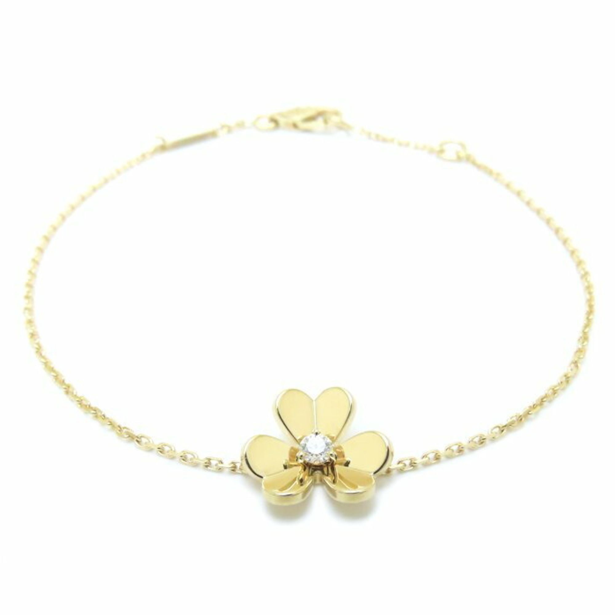 Van Cleef & Arpels Frivole Bracelet, Mini Model, Diamond, 18K Yellow Gold, VCARP0J200, 294641