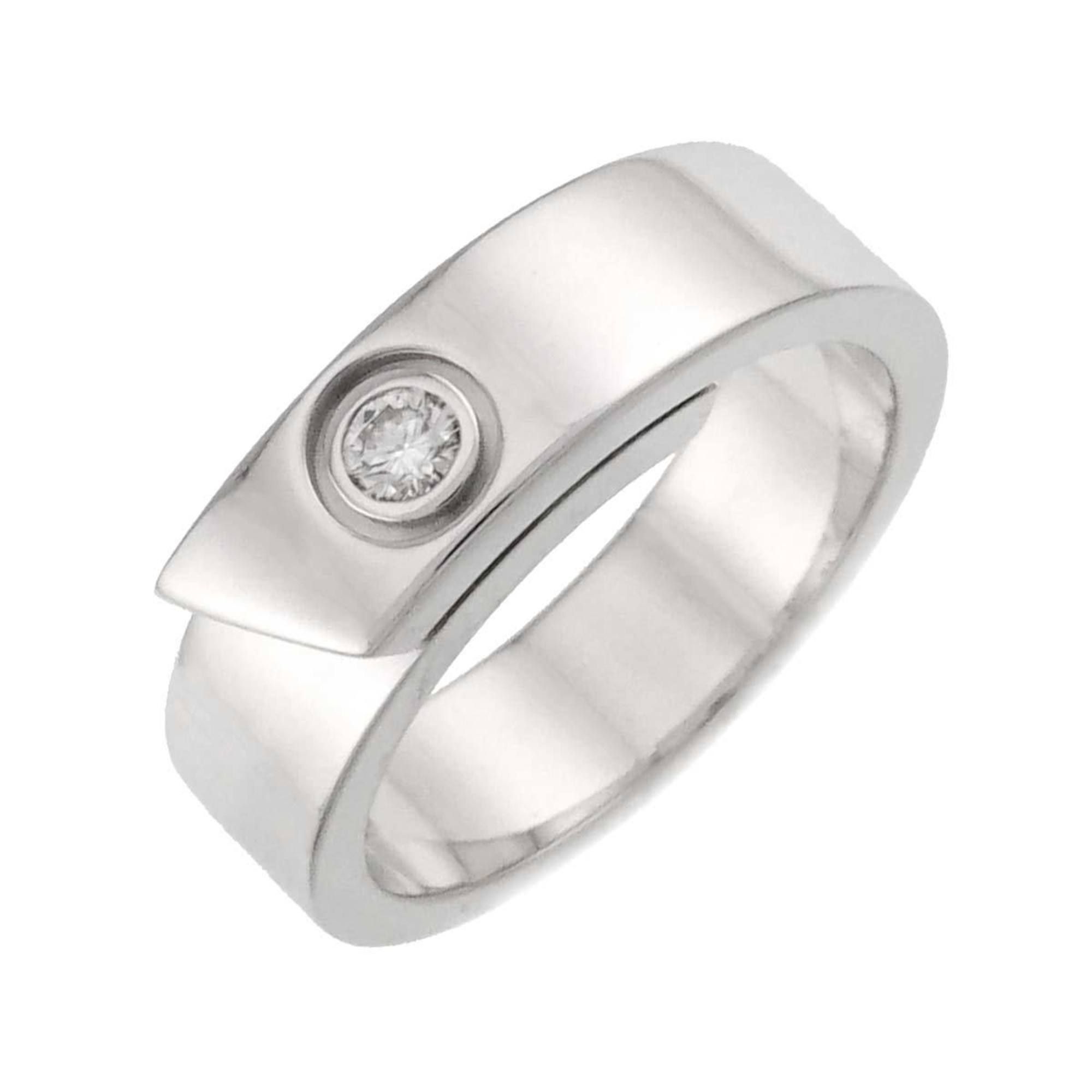 Cartier Anniversary #53 Ring with 1 Diamond in 18K White Gold (750)