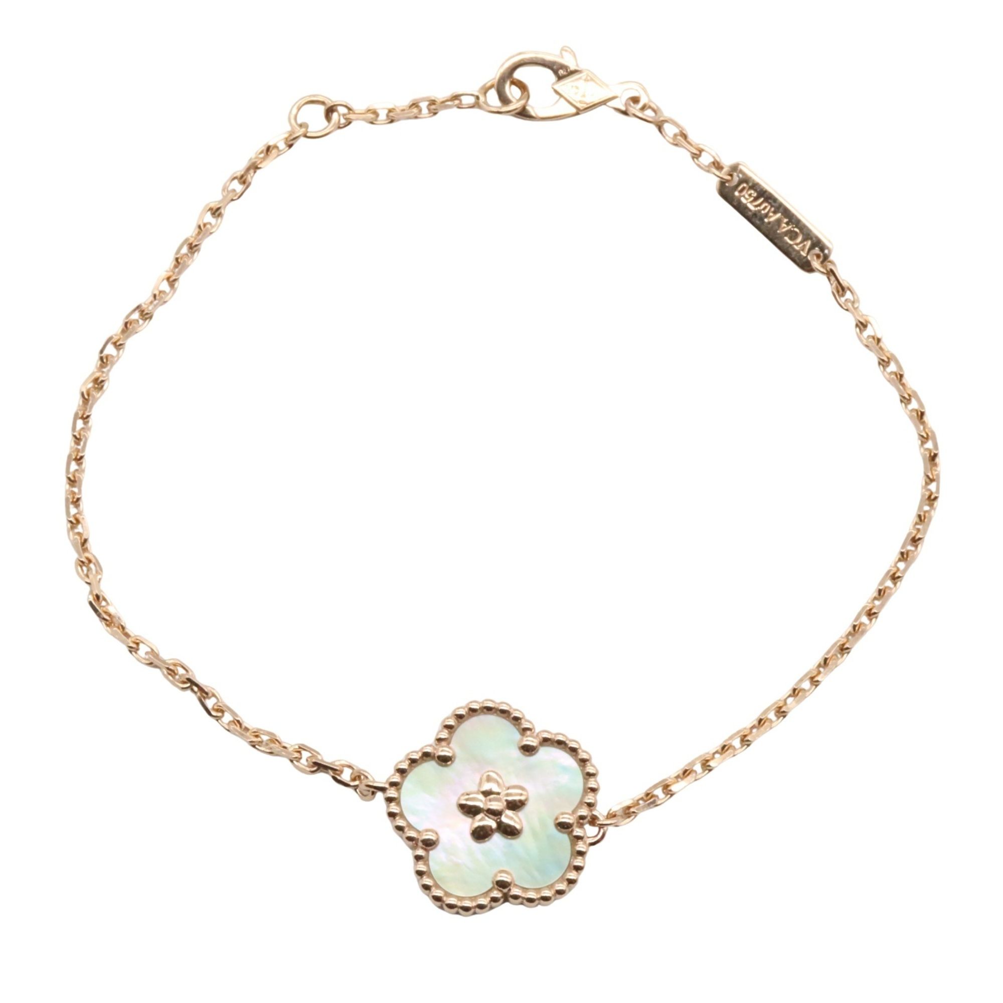 Van Cleef & Arpels Lucky Spring Plum Blossom Mother-of-Pearl Bracelet in 18K Pink Gold (K18PG) and W