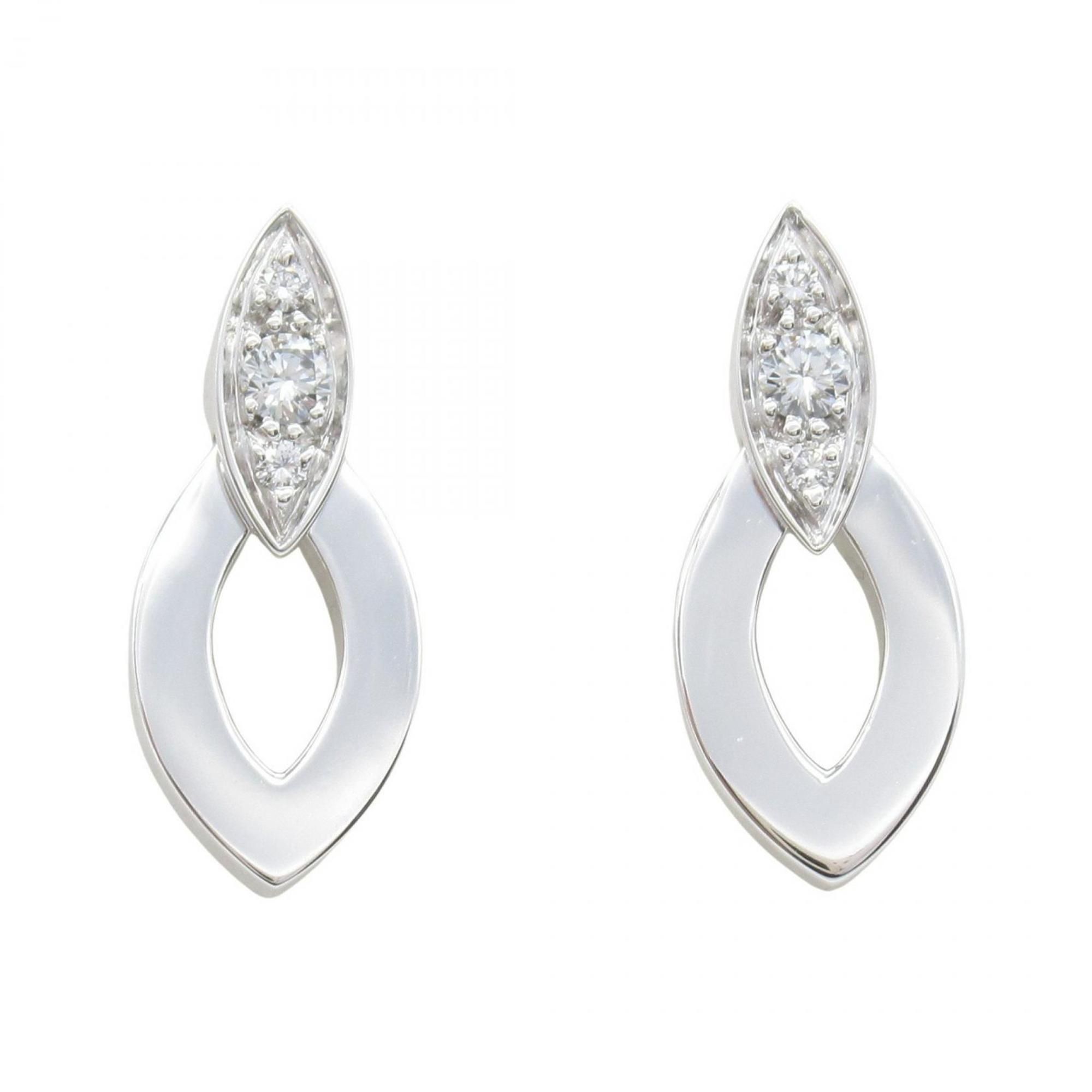 Cartier Dia Dare Diamond Earrings in 18K White Gold (18KWG) with Diamonds, Available Silver and Clea