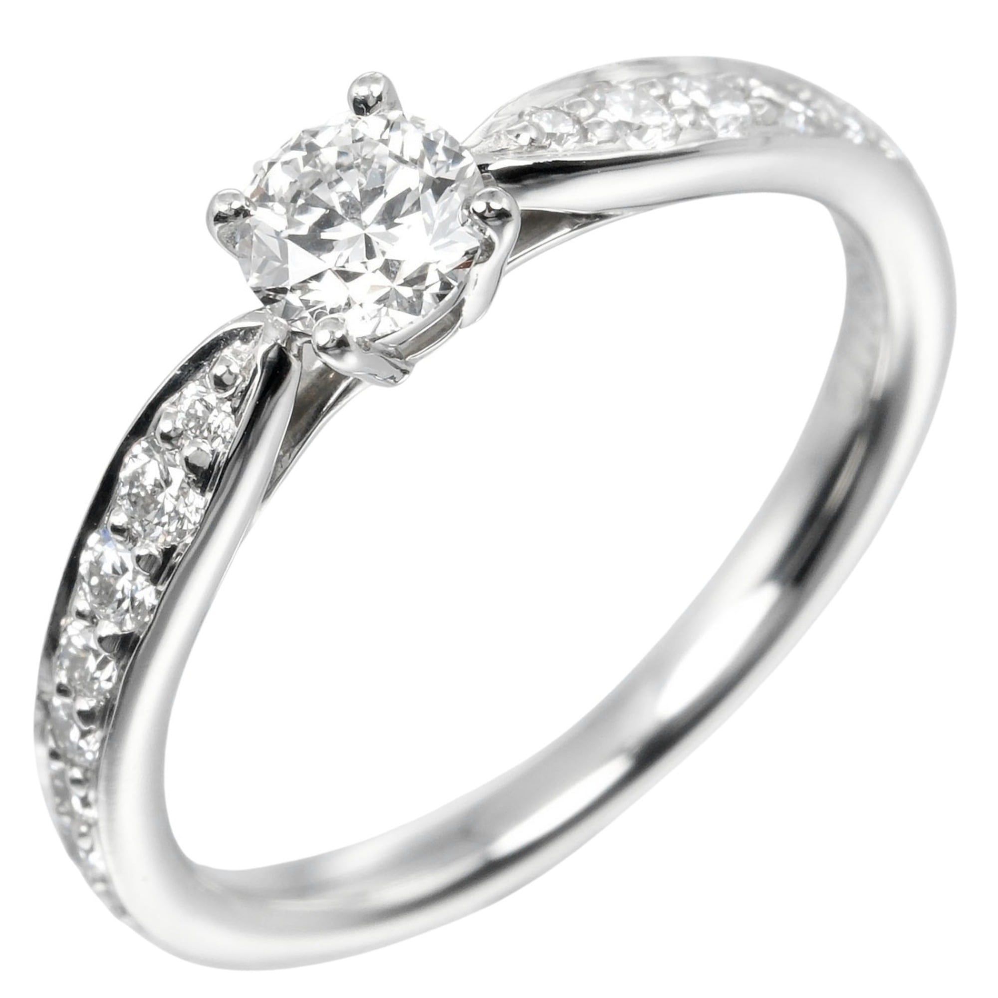 Tiffany Harmony Engagement Ring Size 5 0.25ct VVS2/G/2EX/VG Pt950 Platinum Diamond Approx. 2.75g