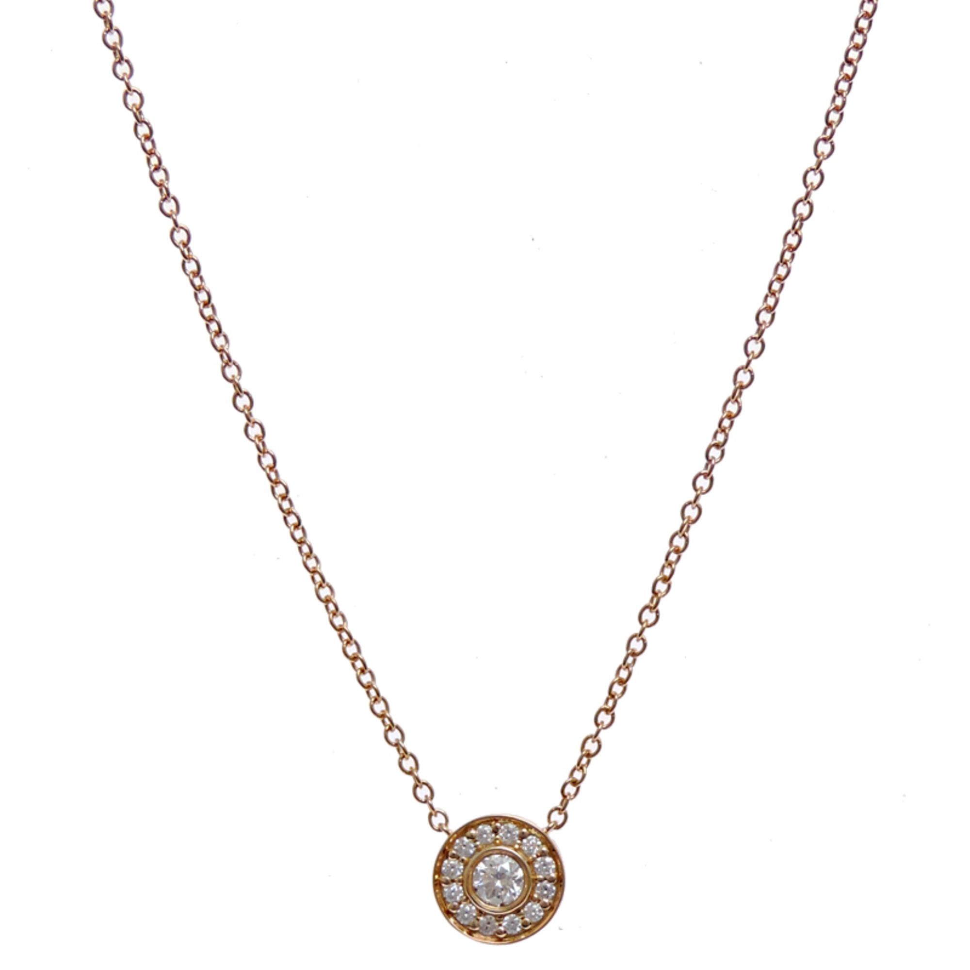Tiffany Circlet Diamond Women's Necklace 90302485 in 750 Pink Gold